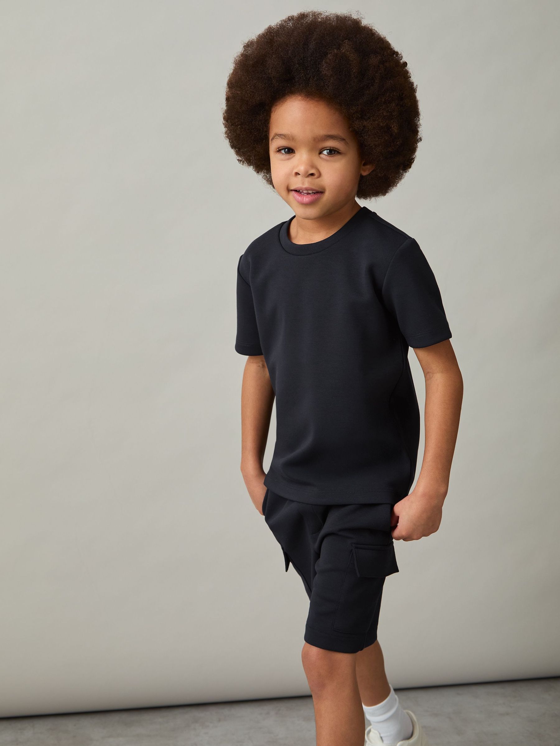 9-13 yrs Interlock-Jersey Crew-Neck T-Shirt in Navy (AP1247) | €35