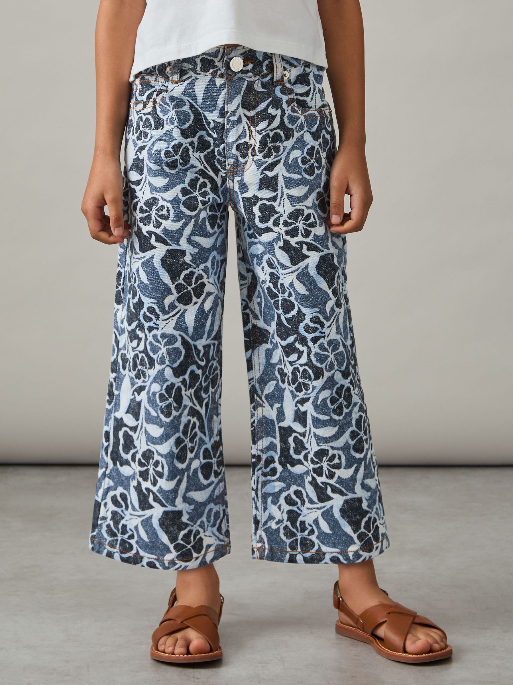 Floral-Print Straight-Leg Jeans in Blue (AP4321) | US$90