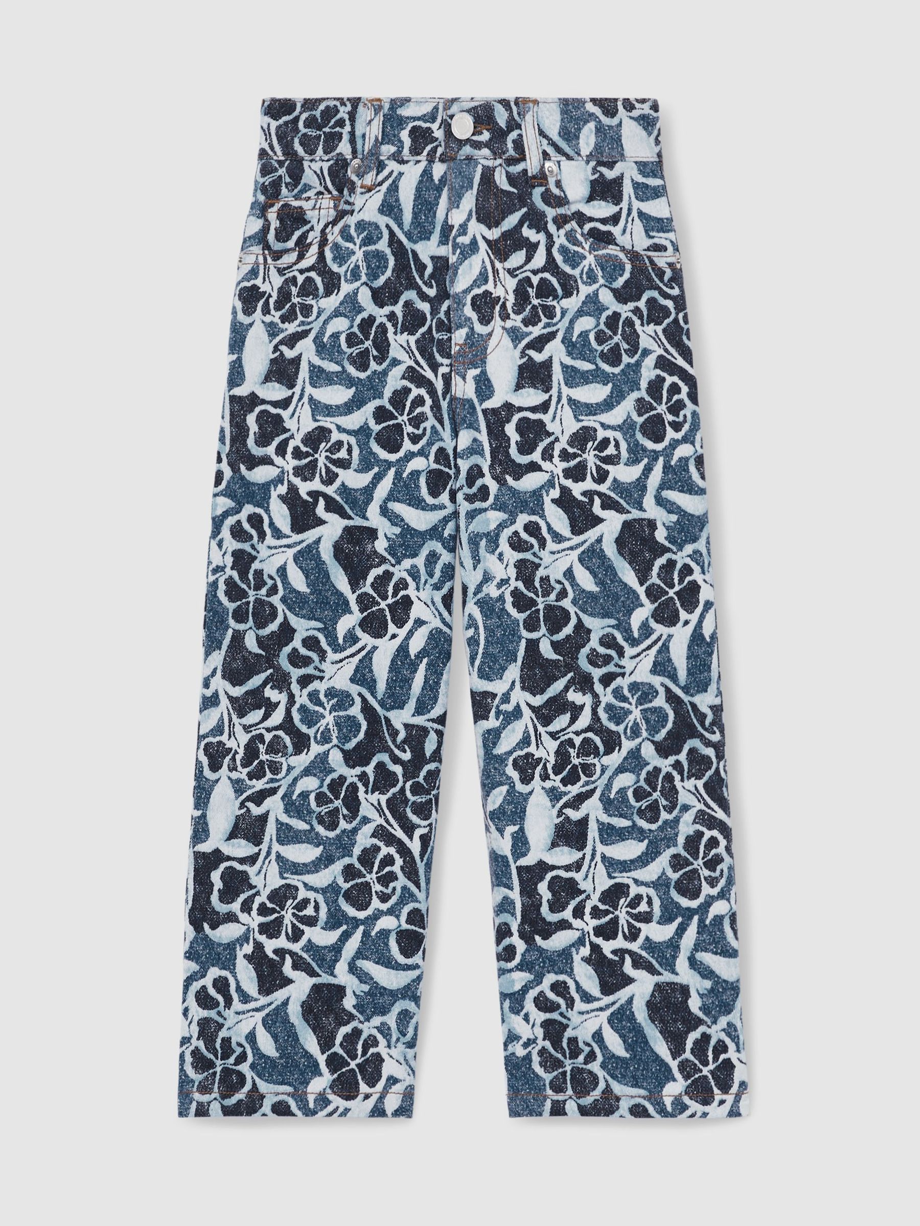 Floral-Print Straight-Leg Jeans in Blue (AP4322) | €85