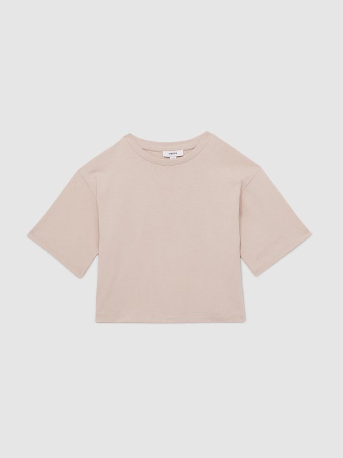 9-13 yrs Oversized Cotton Crew-Neck T-Shirt in Blush (AP4333) | US$30