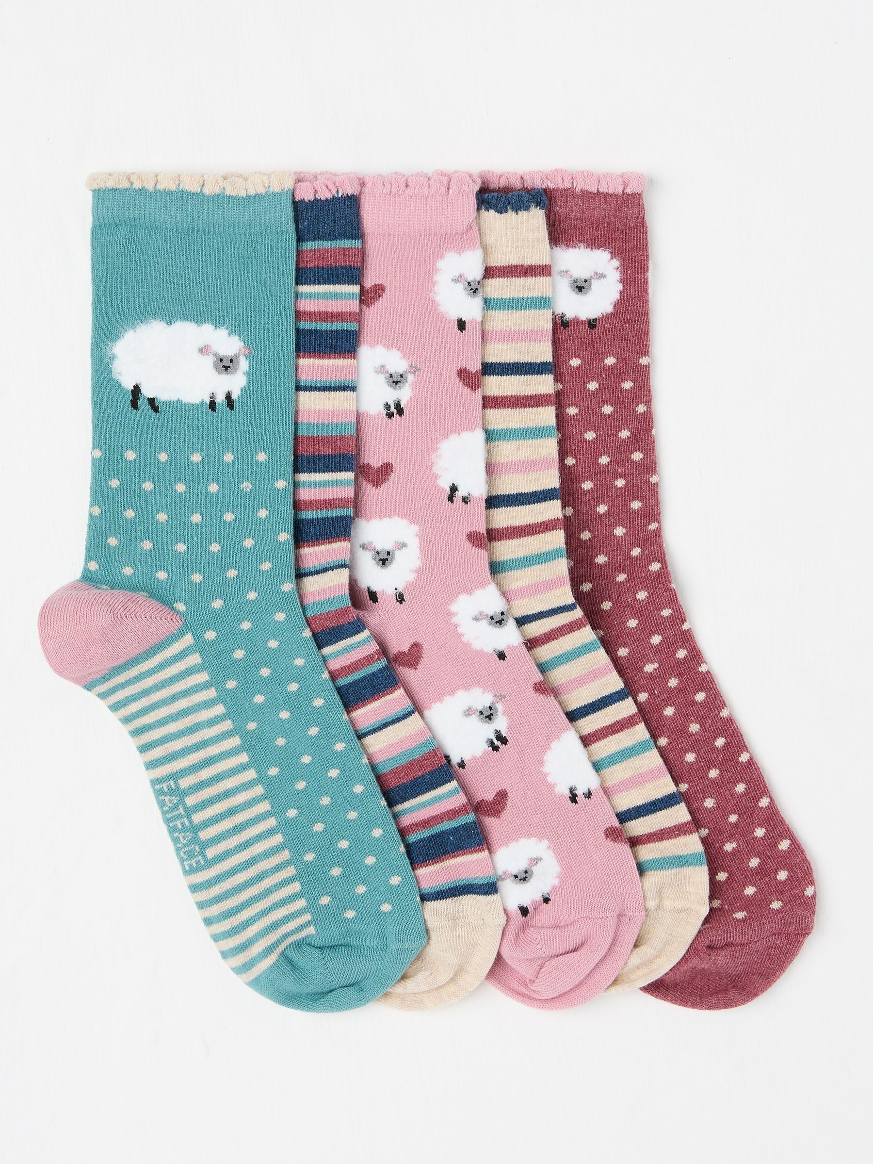 Multi 5 Pairs of Sheep Socks (AP4591) | $30