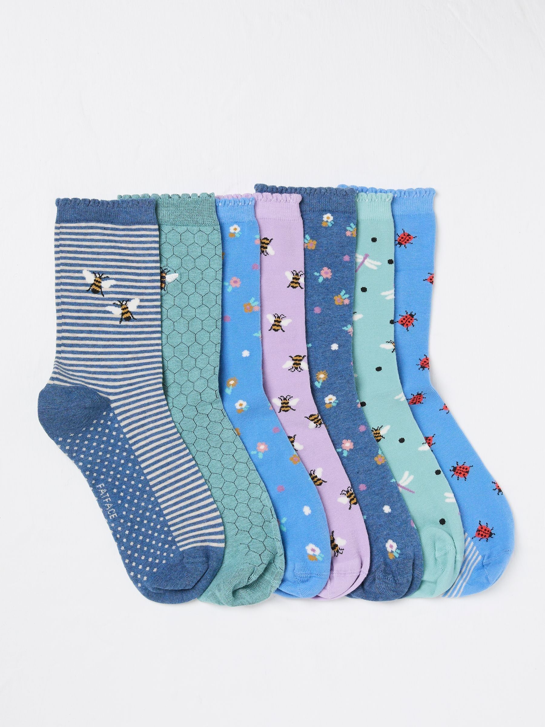 Multi 7 Pairs of Bug Socks (AP4593) | $42
