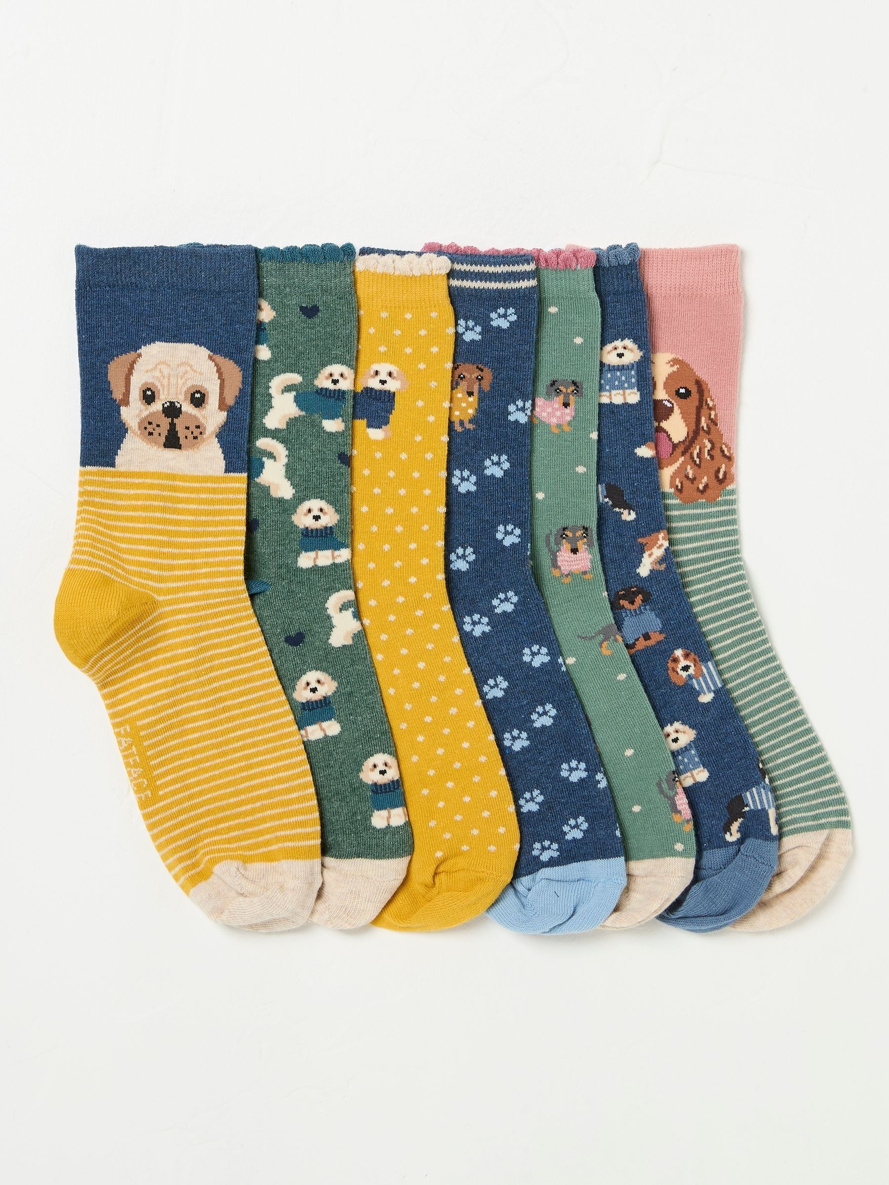 Multi 7 Pairs of Dog Socks (AP4594) | $42
