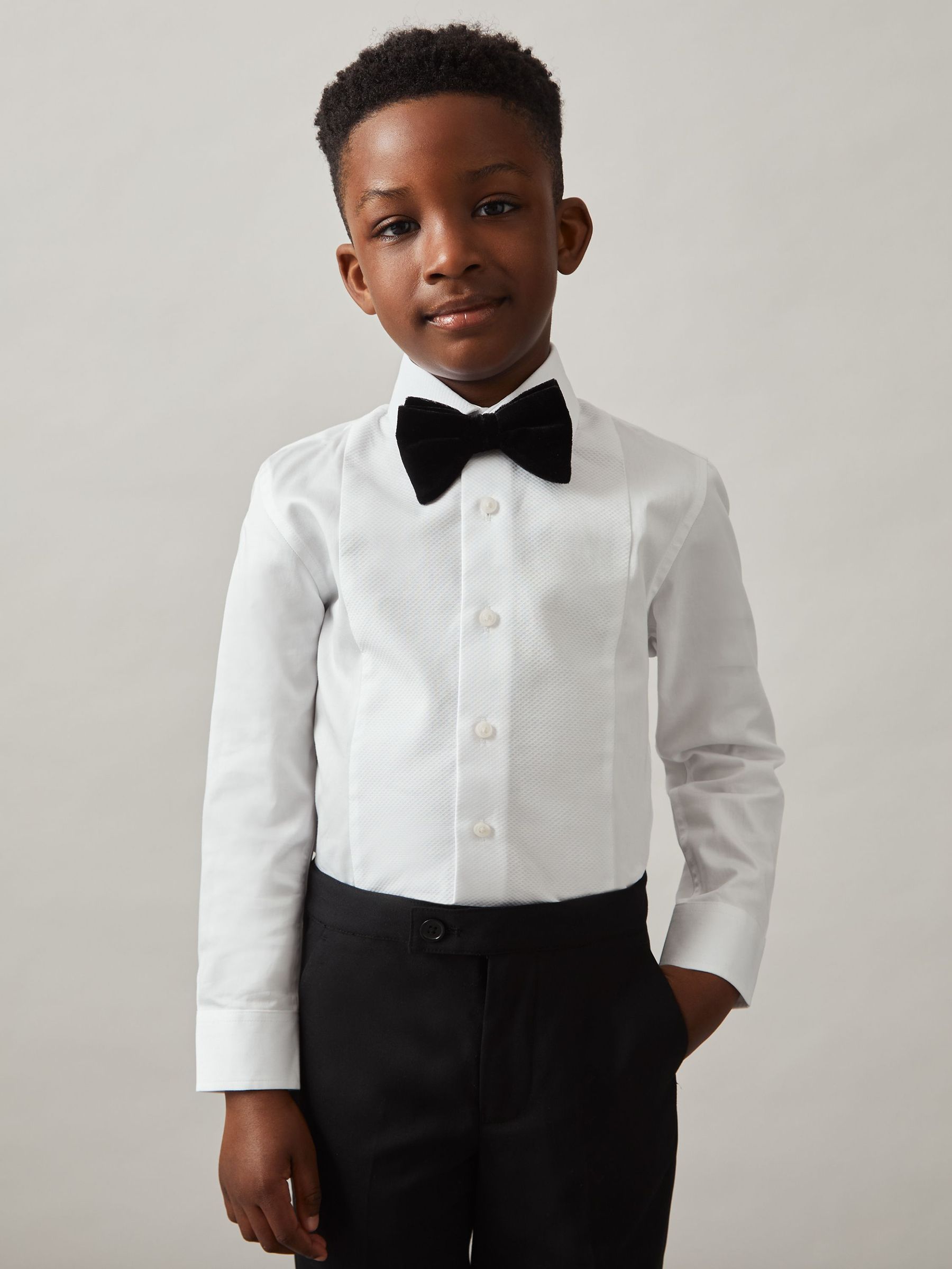 Cotton Slim-Fit Dinner Shirt in White (AP4599) | US$60