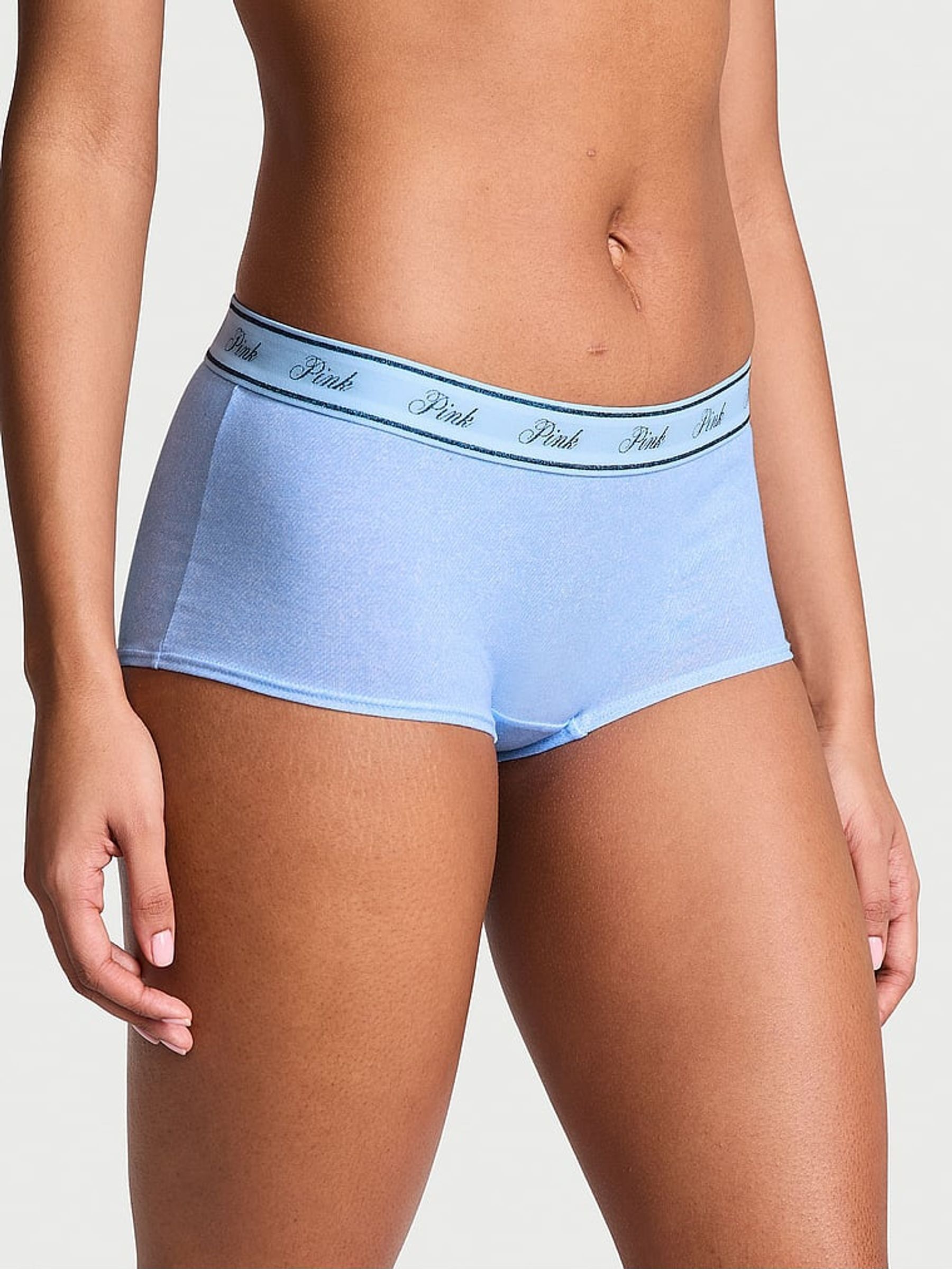 Dark Blue Denim Print Short Cotton Logo Knickers (AP6171) | €10.50