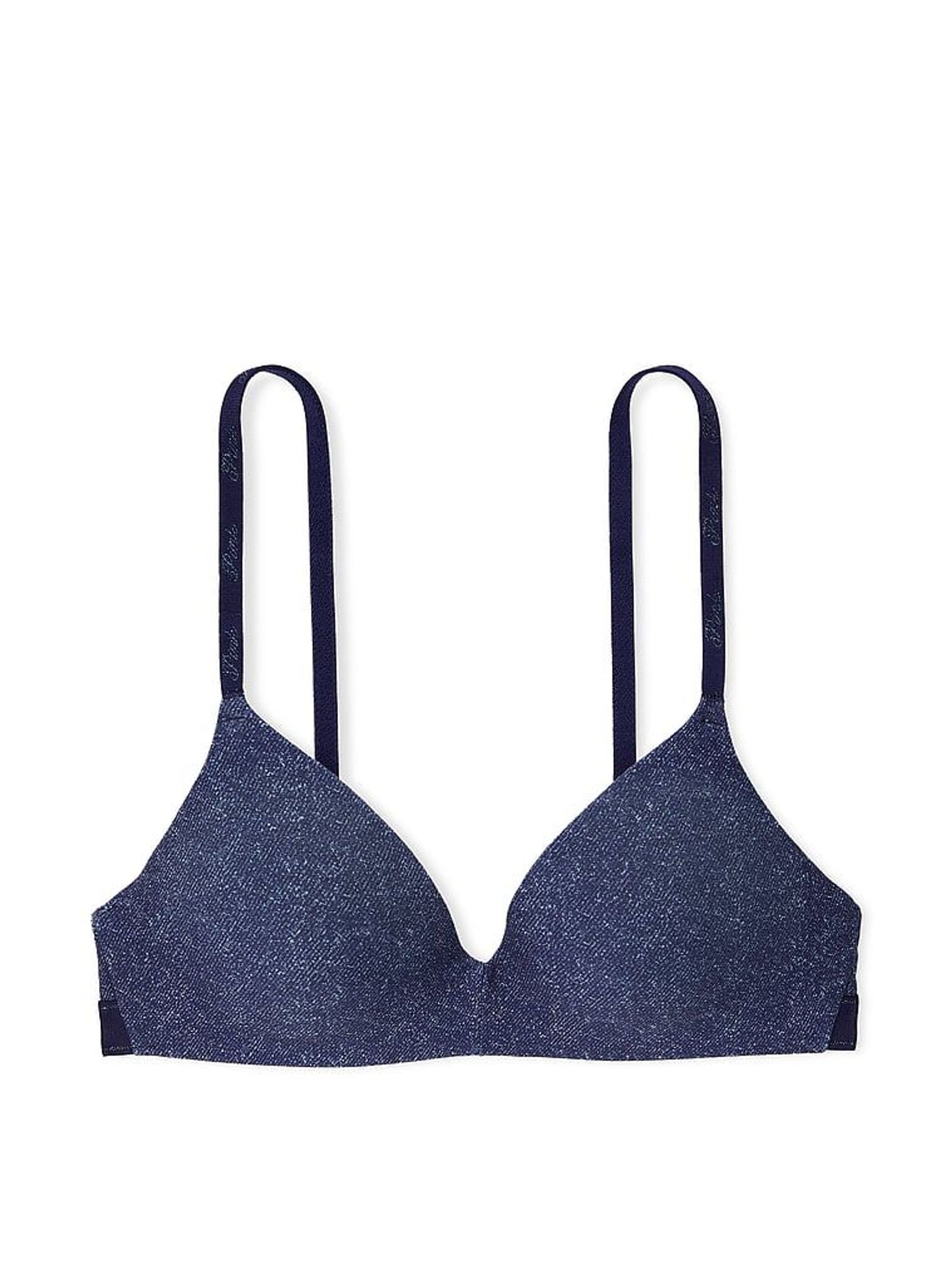 Dark Blue Denim Print Non Wired Push Up Bra (AP6212) | €33