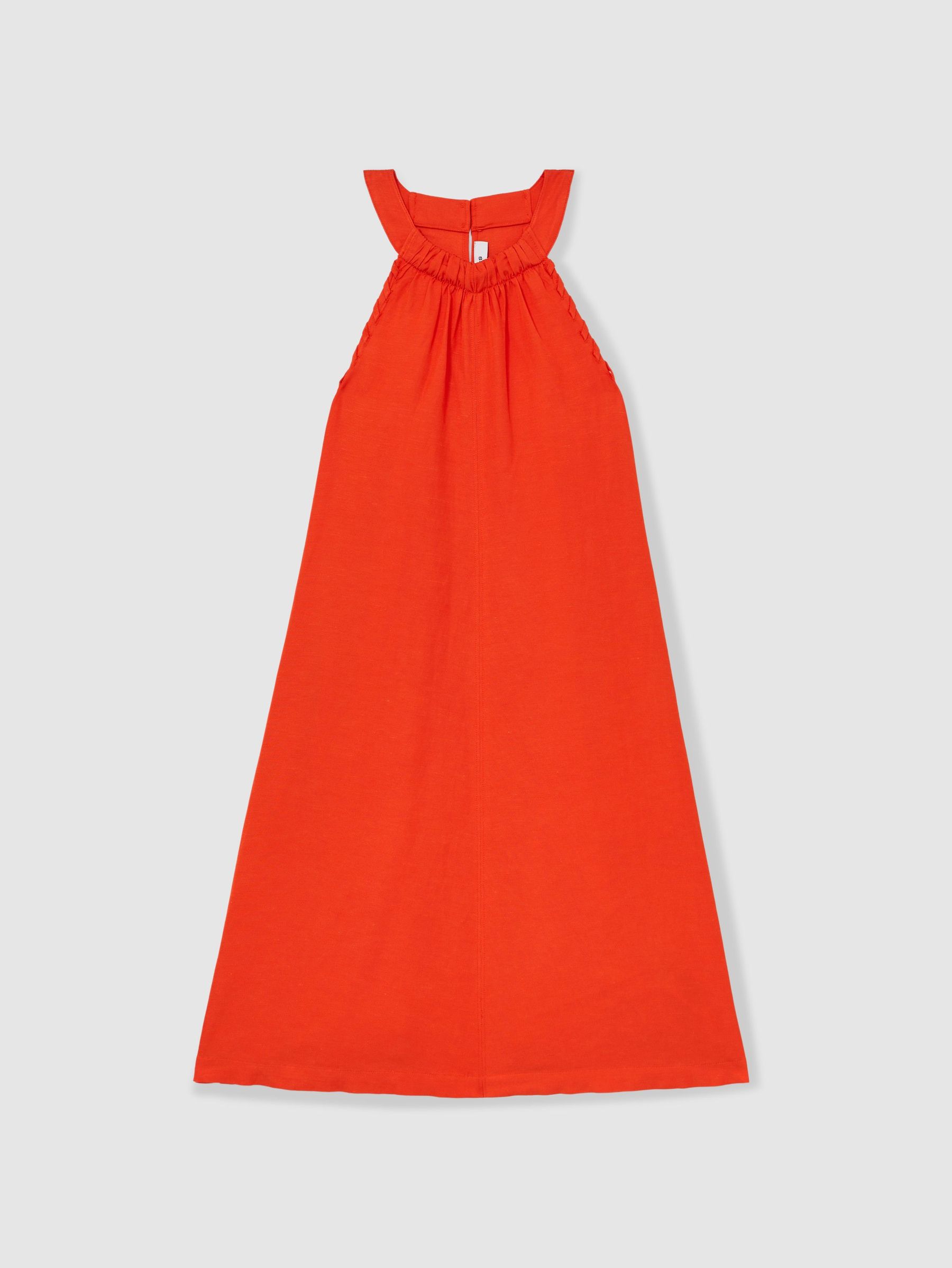 Whipstitch Sleeveless Midi Dress in Red (AP6313) | US$130