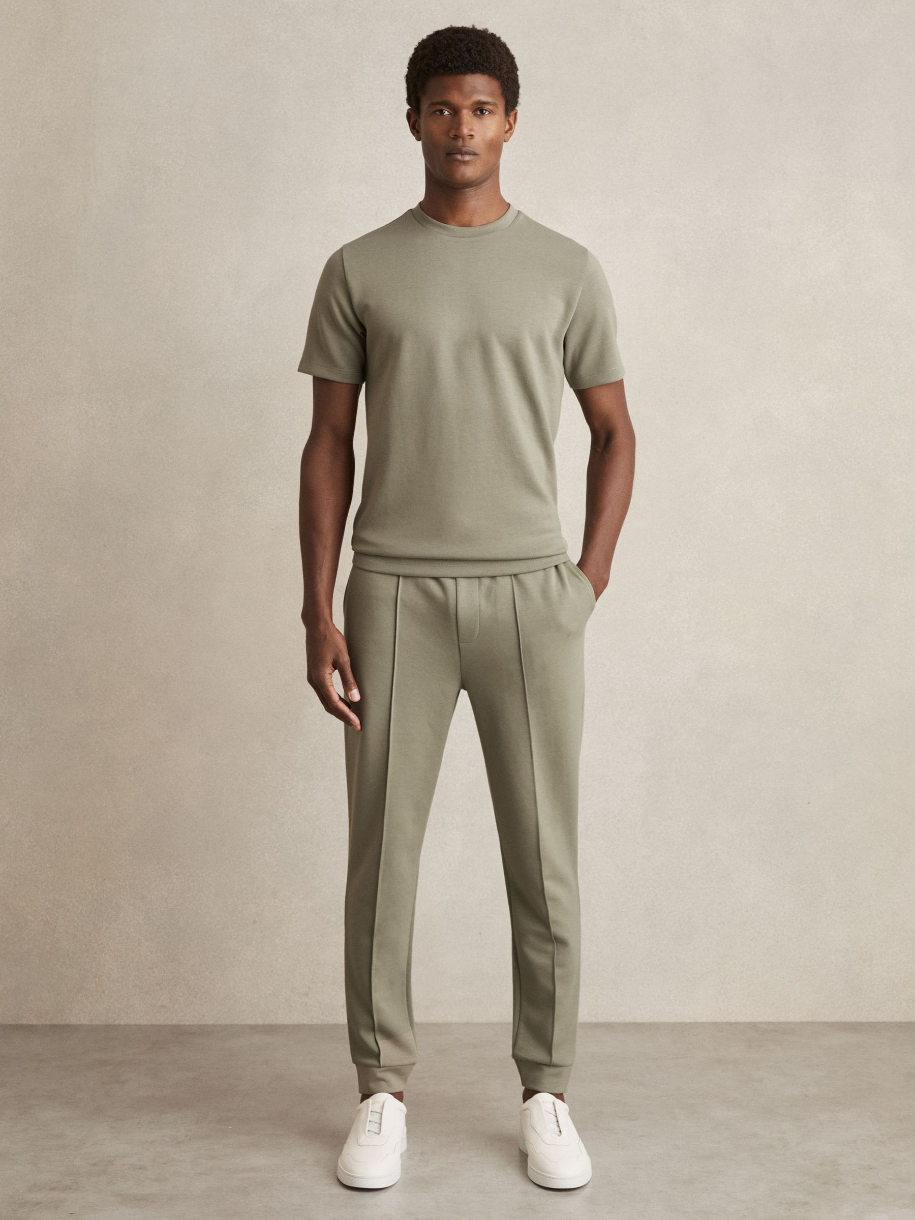 Interlock Jersey Crew Neck T-Shirt in Sage (AP6329) | €95