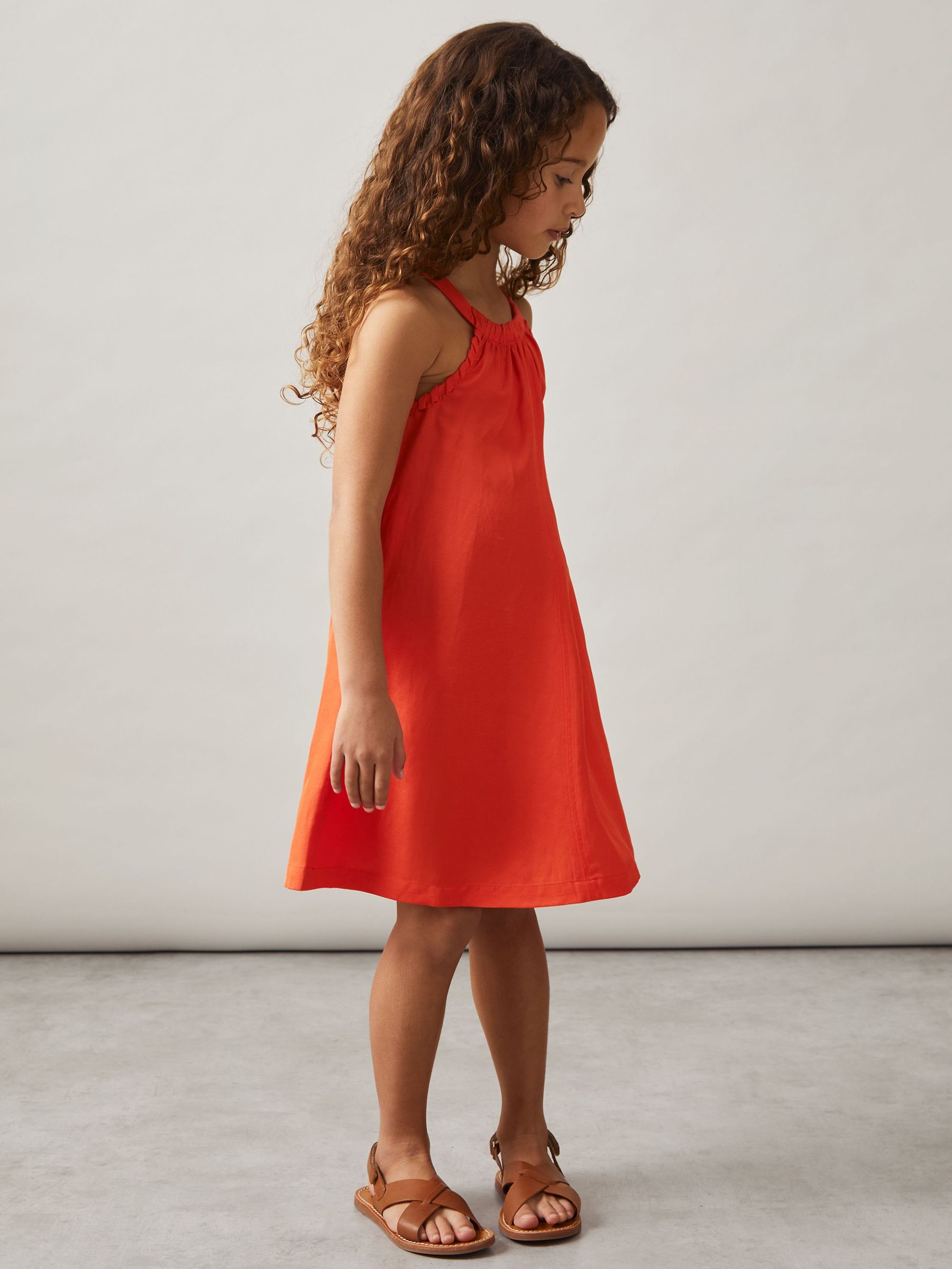 Whipstitch Sleeveless Midi Dress in Red (AP6331) | €95