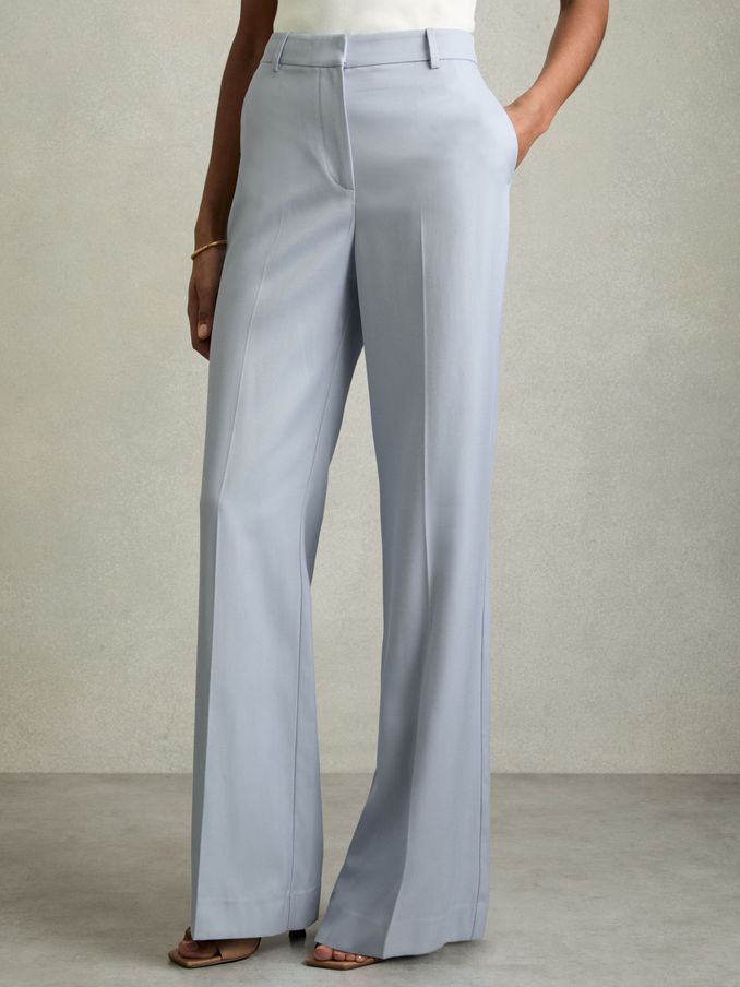 Petite Wide-Leg Tailored Trousers in Blue (AP6931) | €240