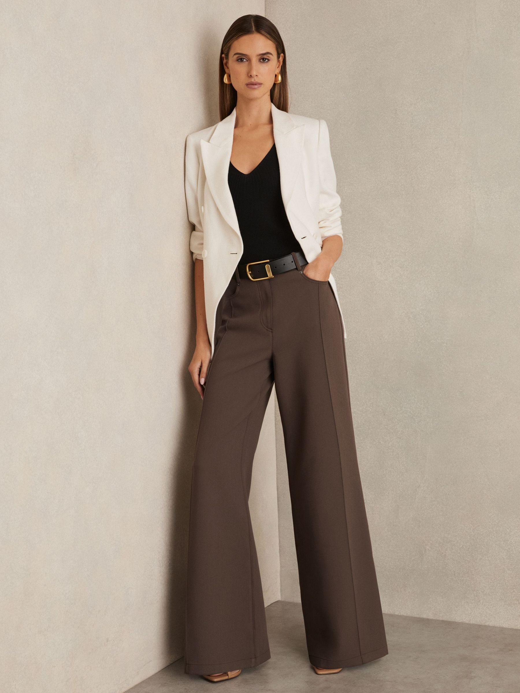 Palazzo Tailored Trousers in Mink Neutral (AP6935) | €195