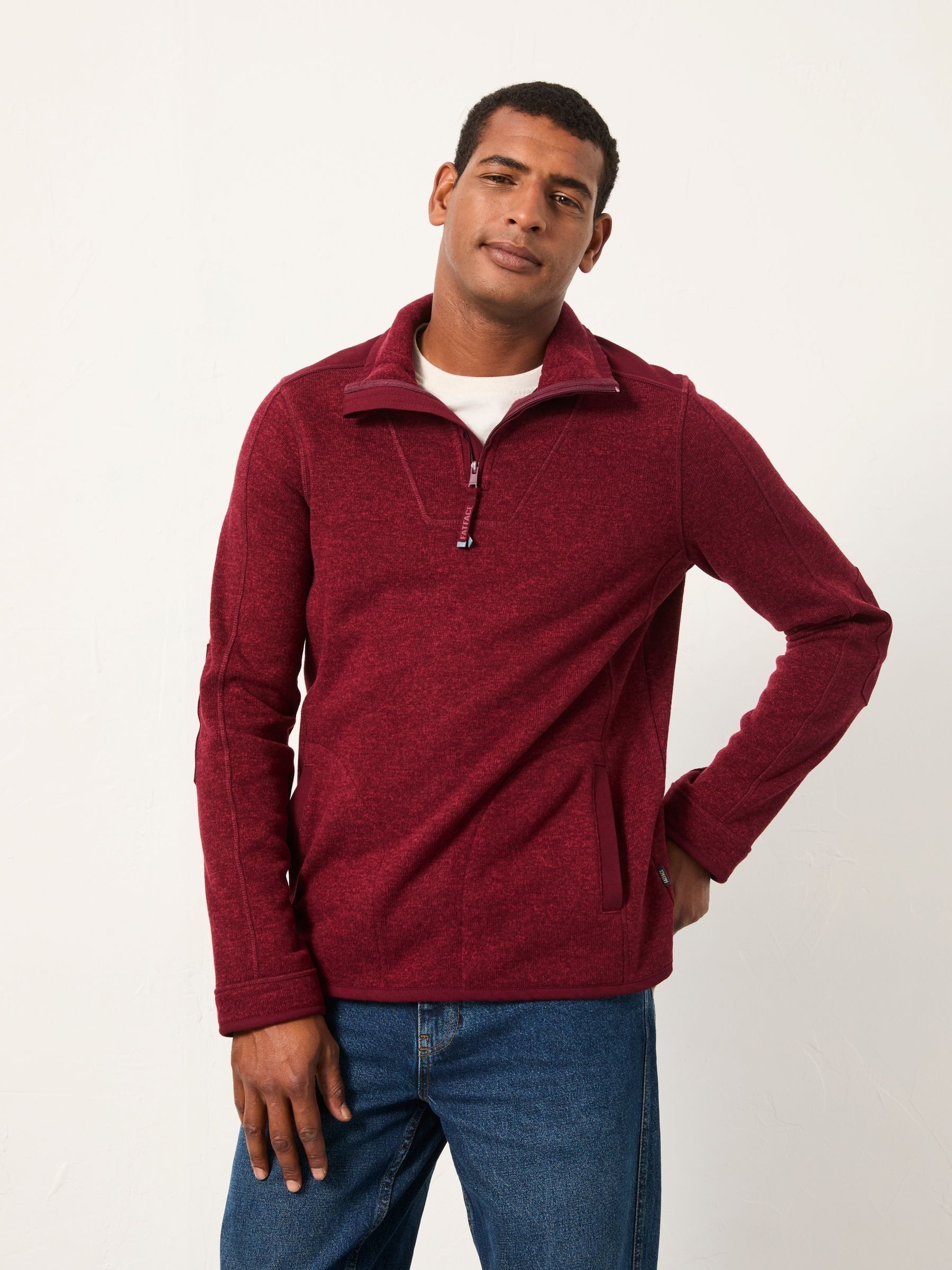 Haxby Claret Half Zip Sweat (AP7011) | $102