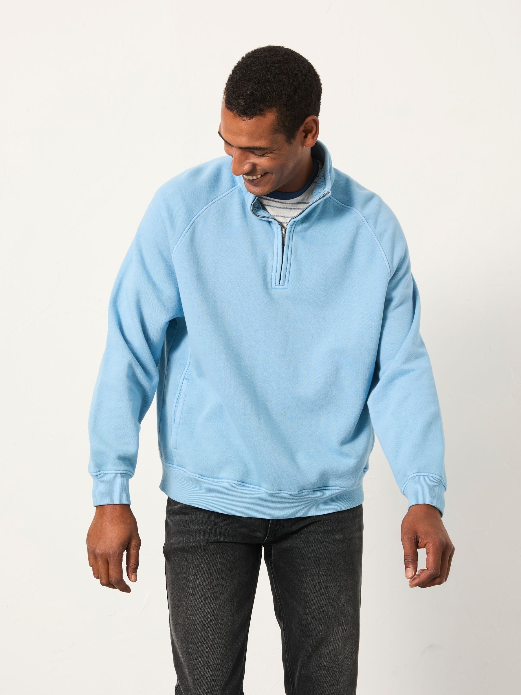 Brooke Chambray Blue Half Neck Sweat Top (AP7028) | €72.50