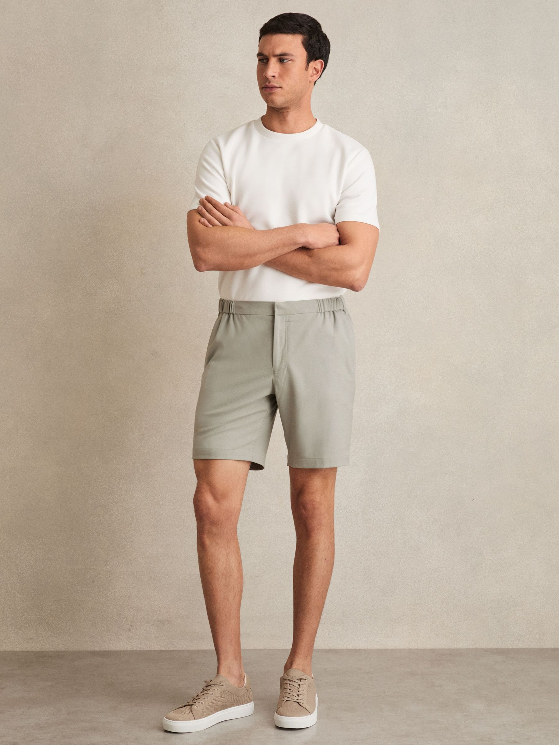 Drawstring Chino Shorts in Sage Green (AP8488) | US$145