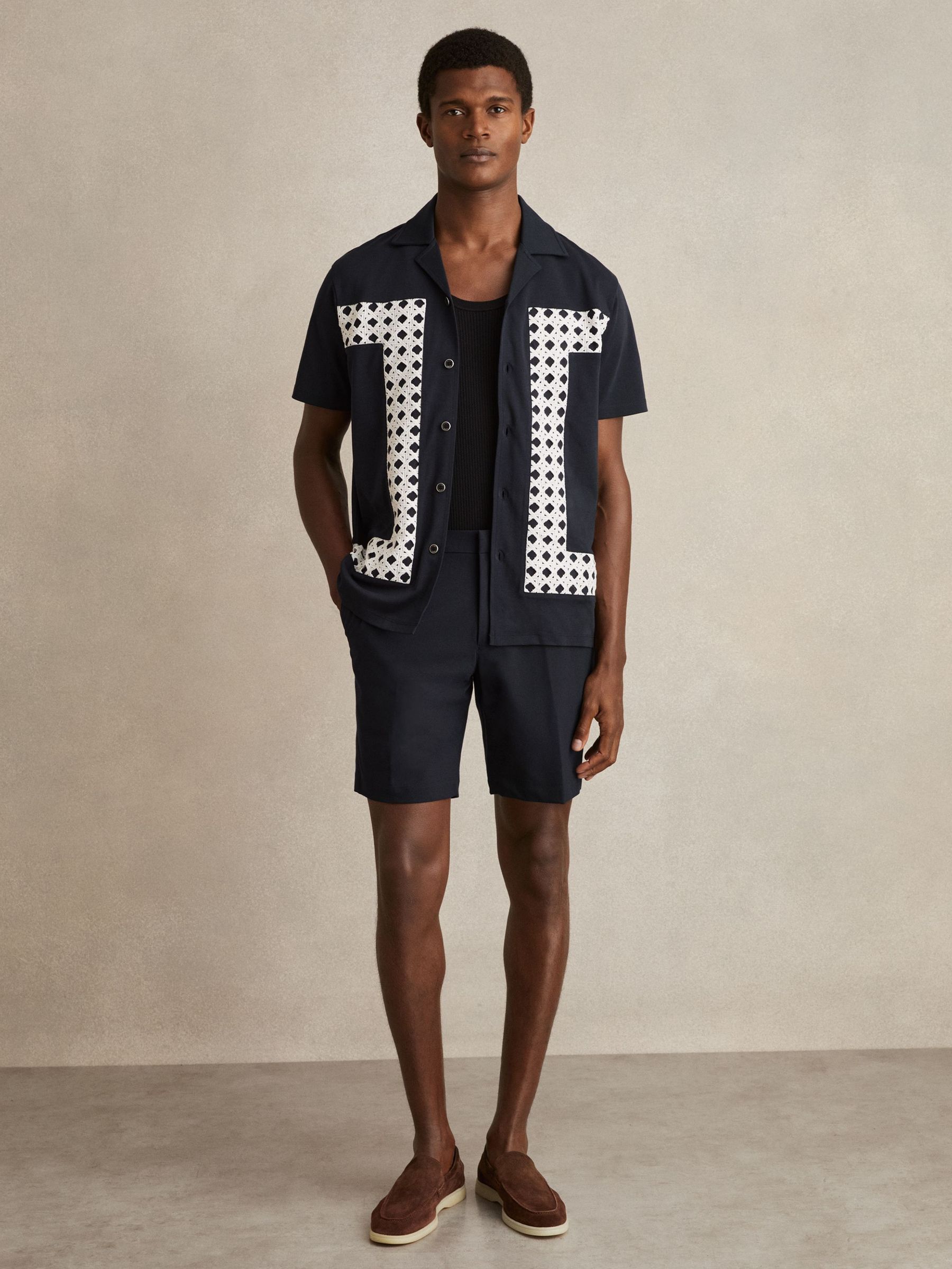 Drawstring Chino Shorts in Navy (AP8511) | $180