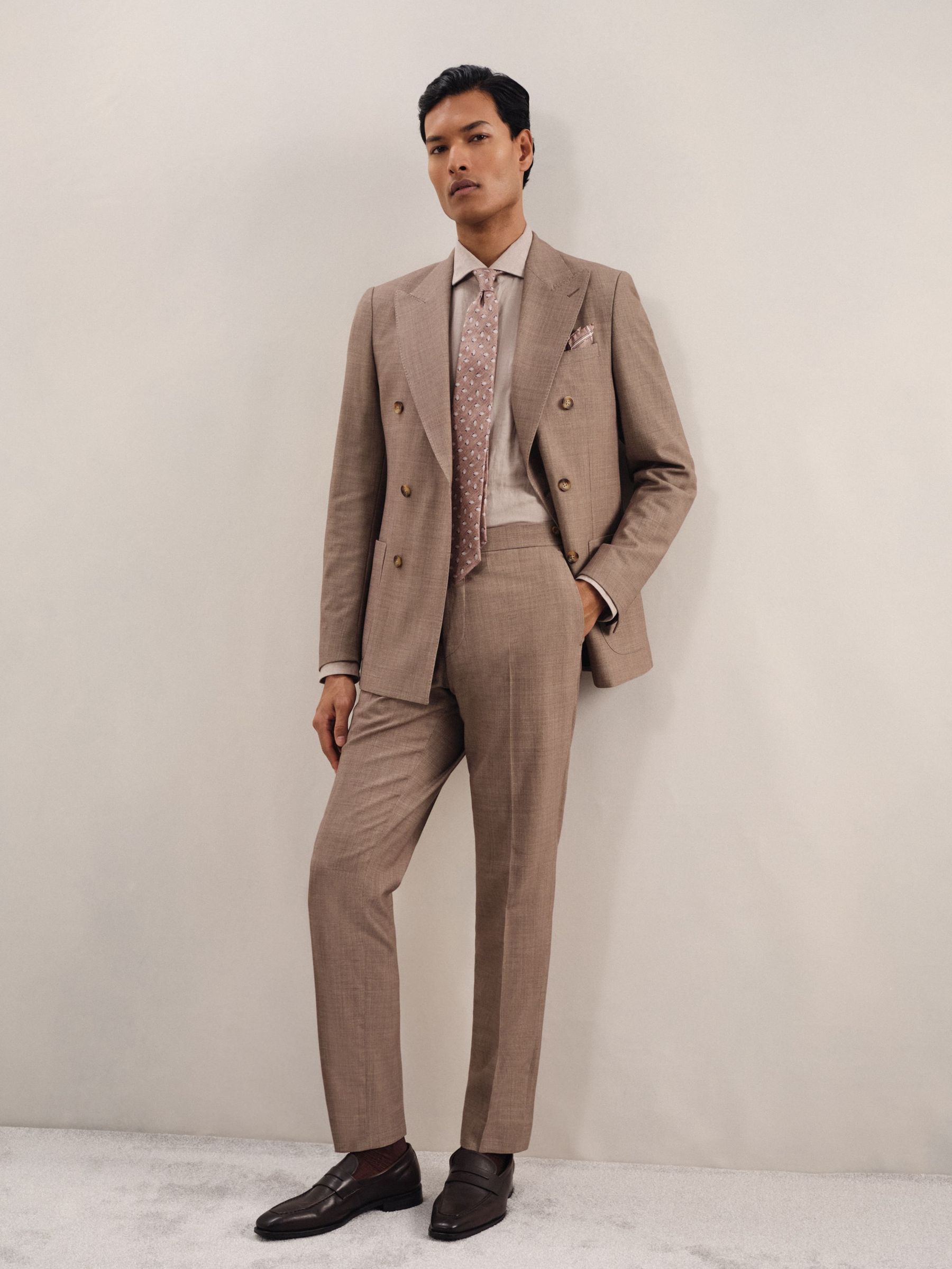 Slim-Fit Suit Trousers With Wool in Brown (AP8517) | US$290