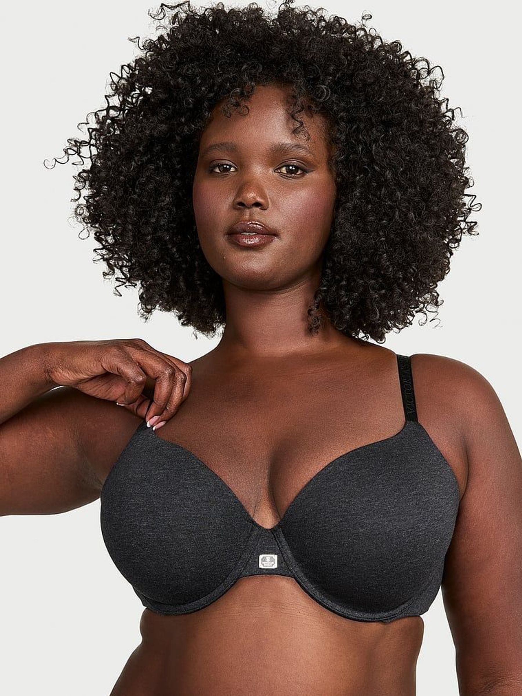 Black Heather Full Cup Cotton Logo Bra (AR0523) | €40