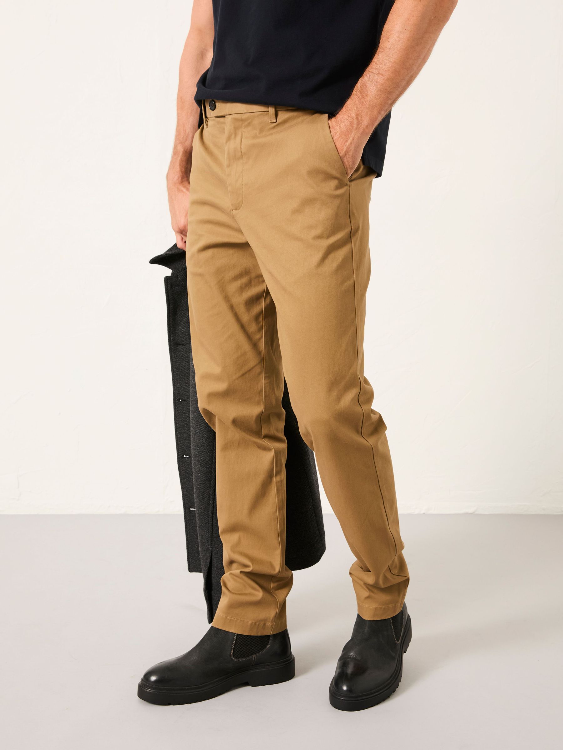 Bosbury Stone Tailored Fit Smart Chino Trousers (AR2348) | $90