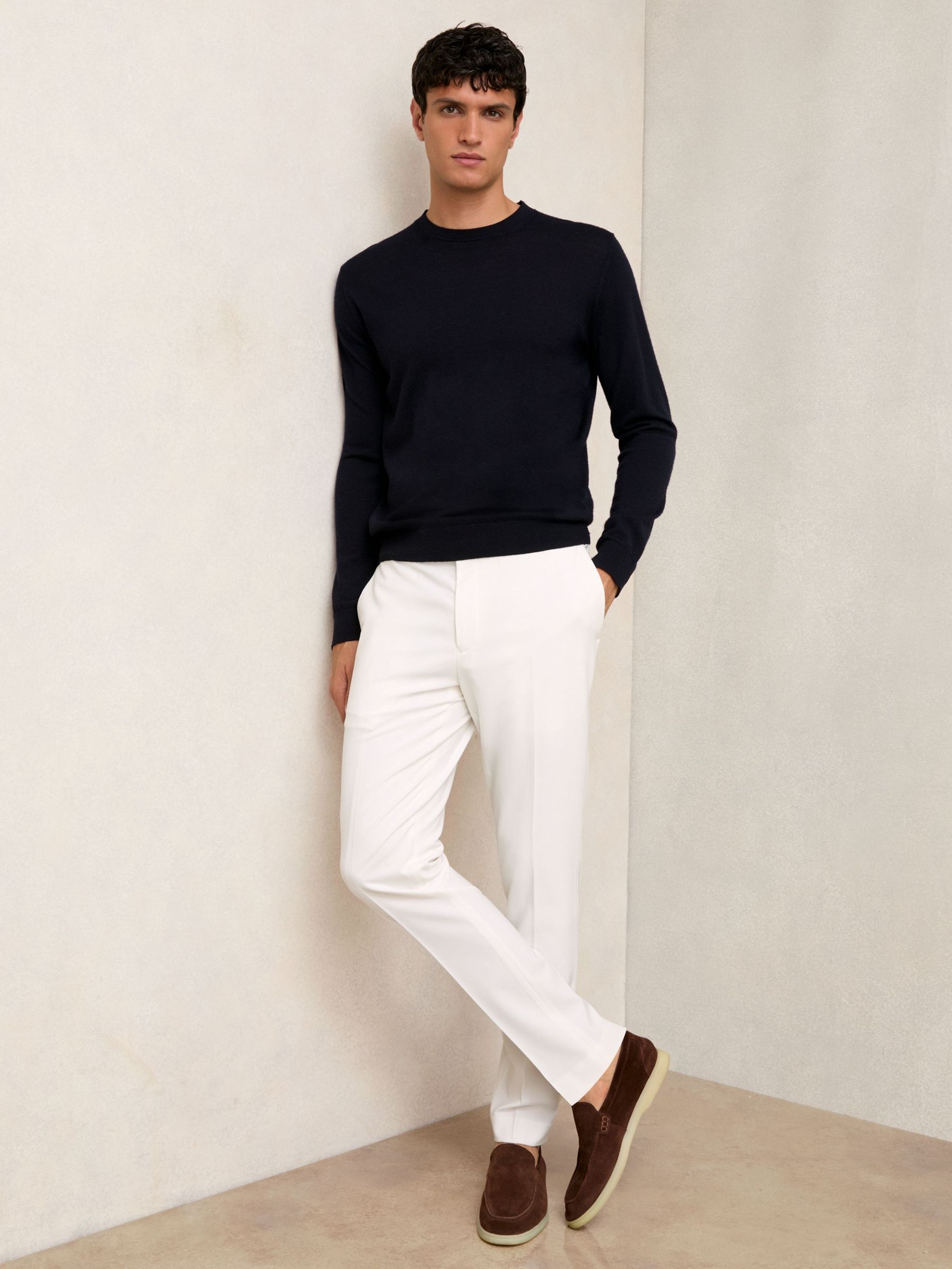 Slim-Fit Drawcord Trousers in White (AR3828) | €145