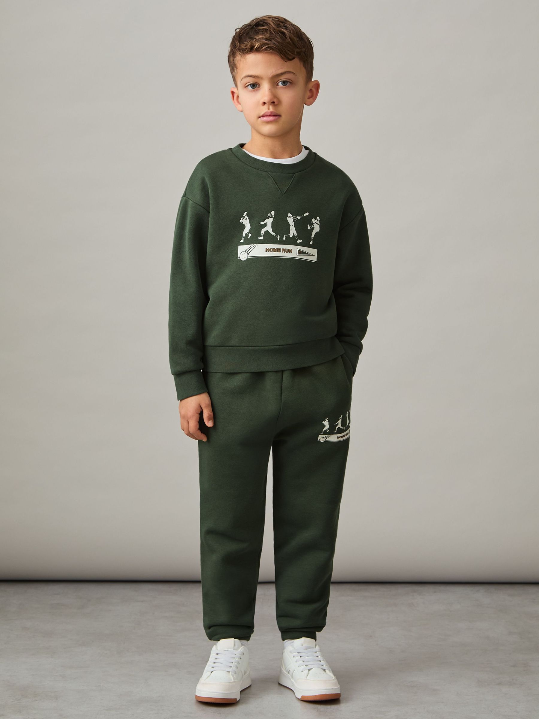 3-9 yrs Cotton-Blend Varsity Sweatshirt in Pine Green (AR3856) | €45