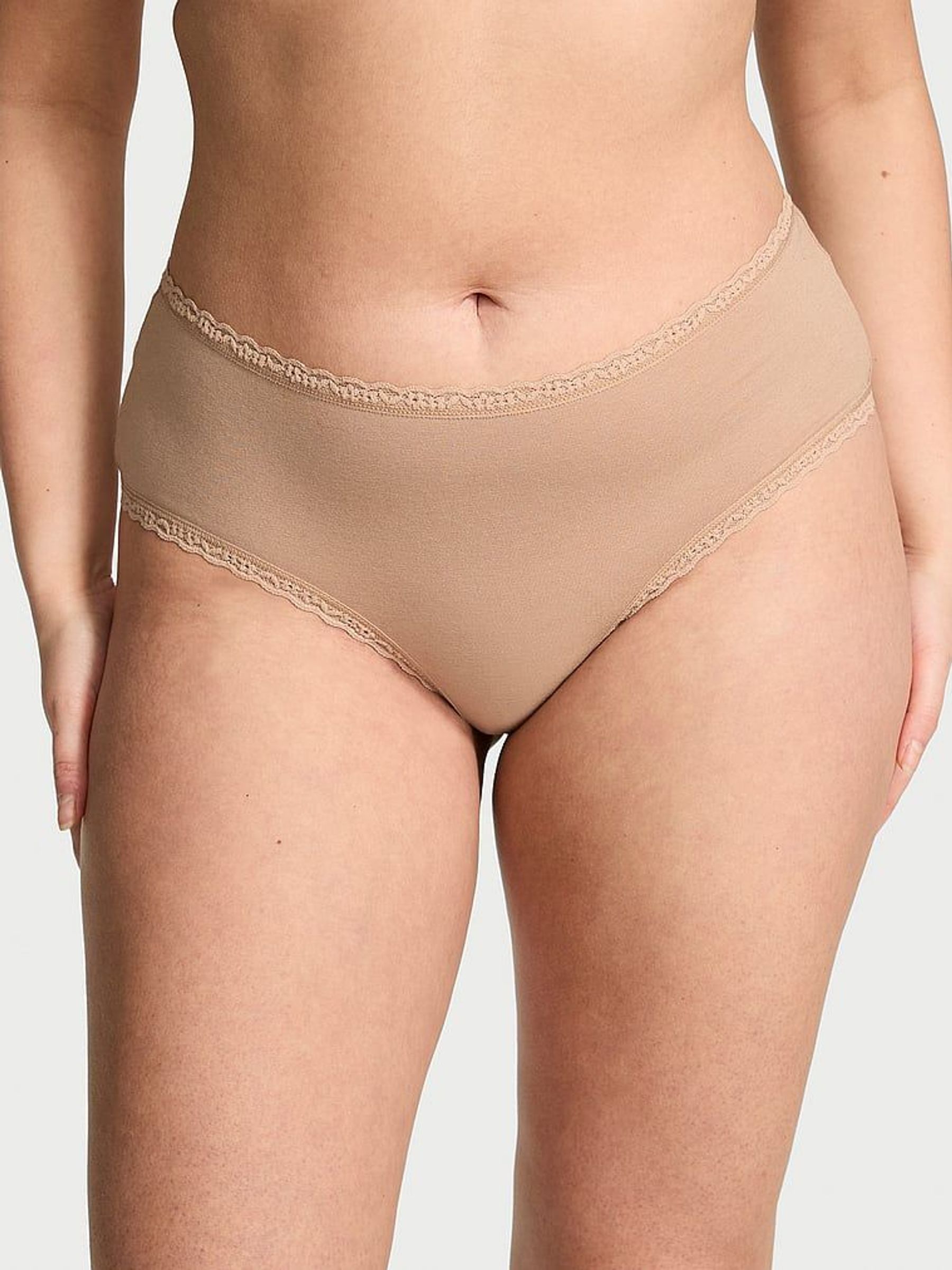 Praline Nude Cheeky Cotton Lace Waist Knickers (AR4721) | €10.50