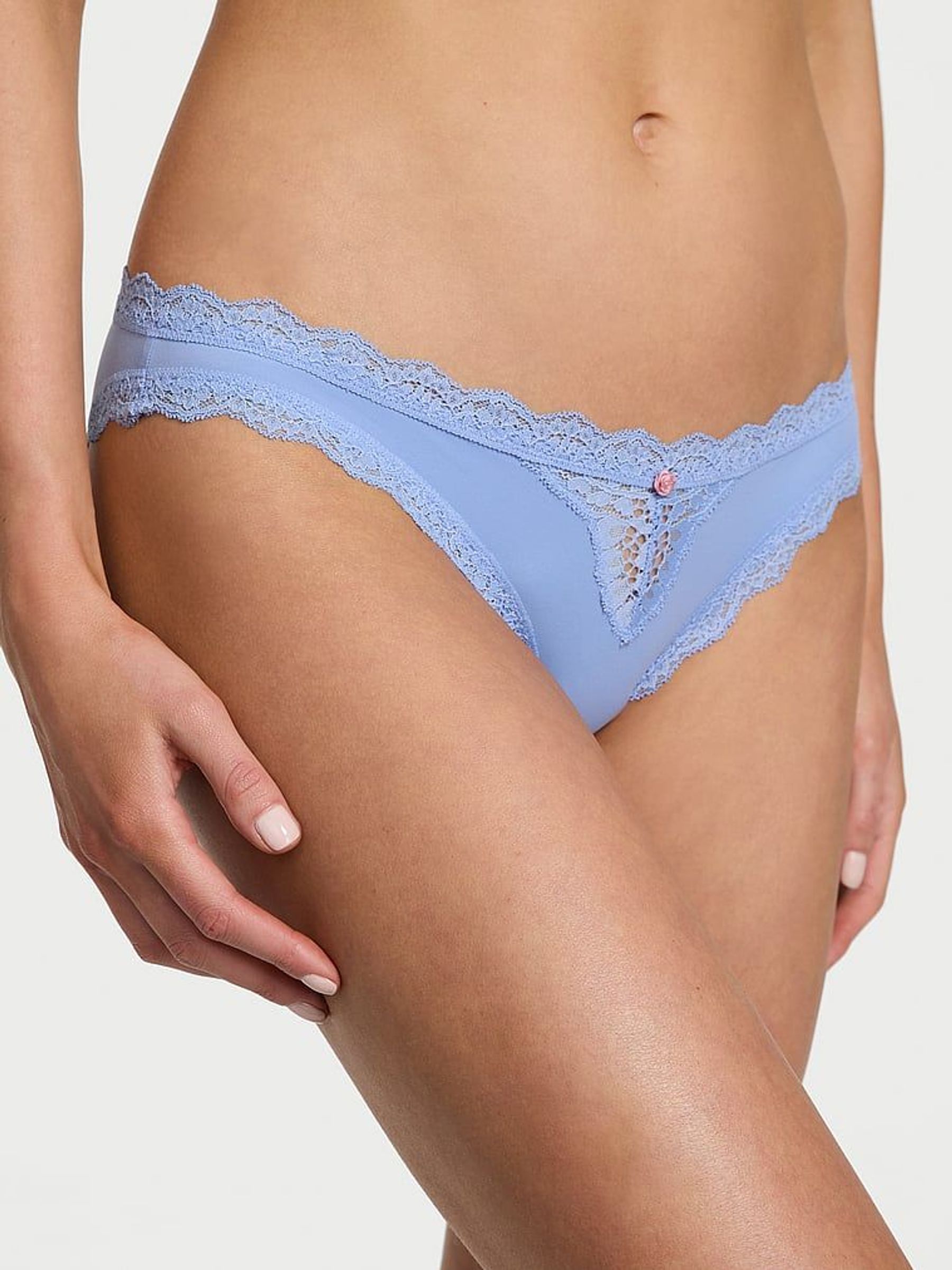 Cameo Blue Lace Trim Bikini Knickers (AR4726) | €15.50