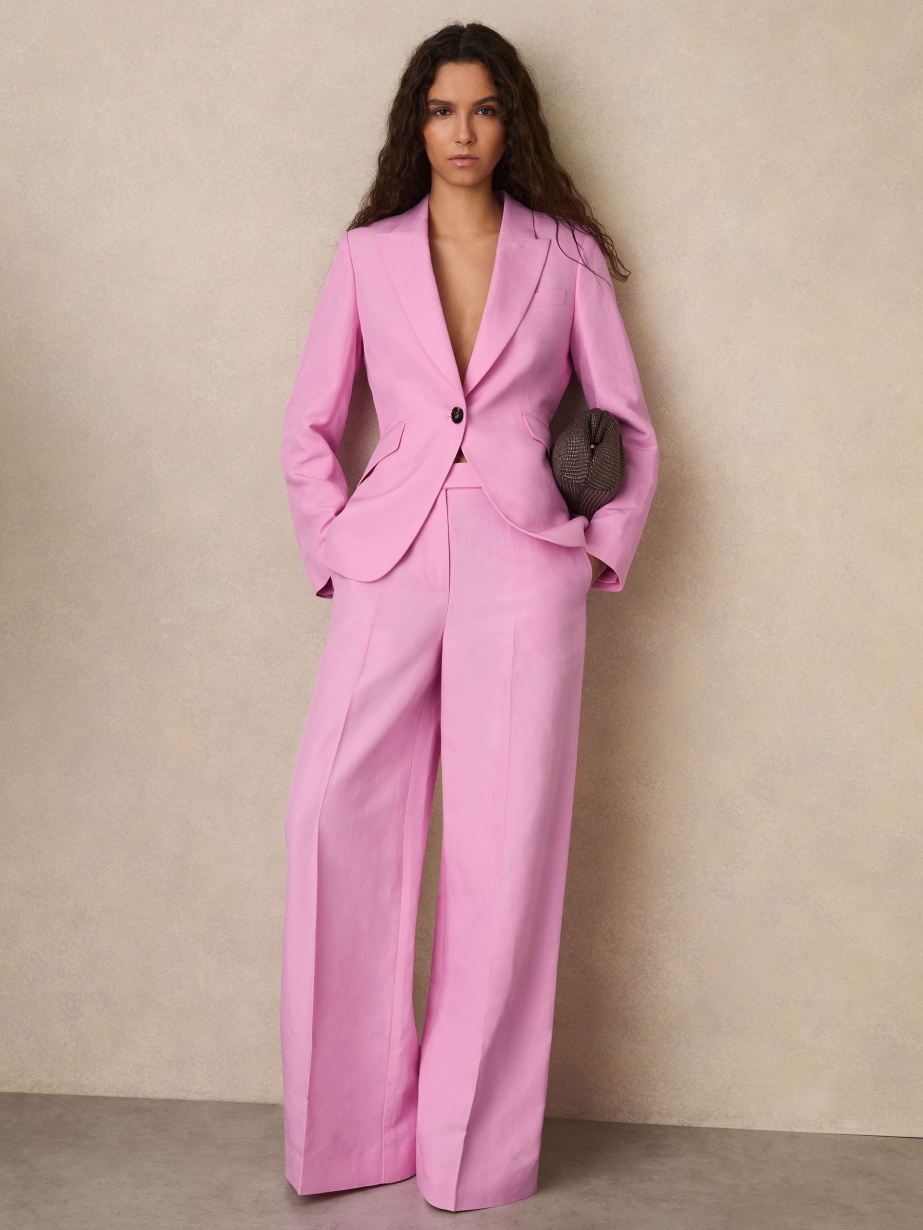 Wide-Leg Trousers With Linen in Pink (AR6498) | €220