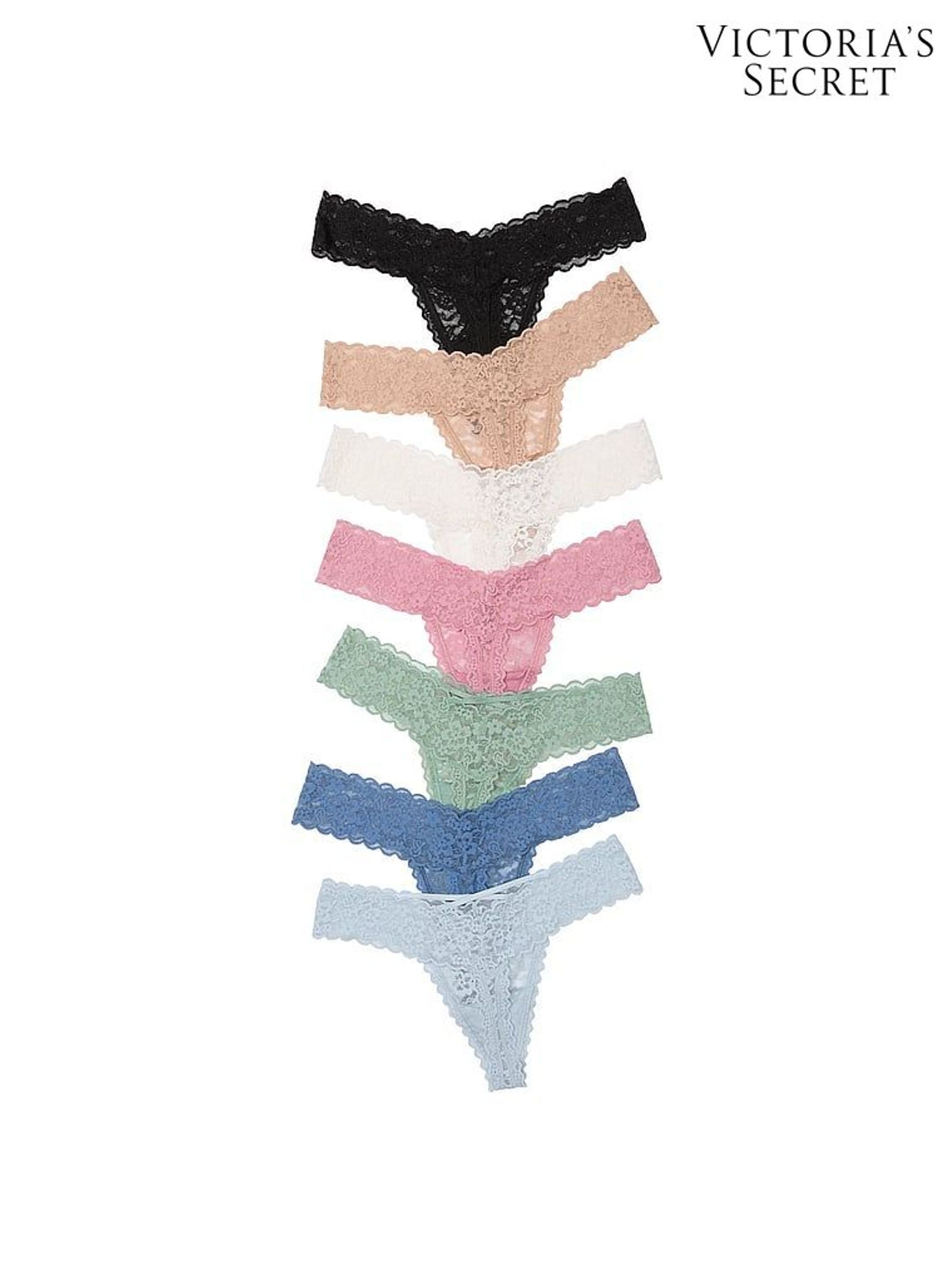 PinkNudeWhiteBlueGreen Thong Knickers (AR7194) | €40
