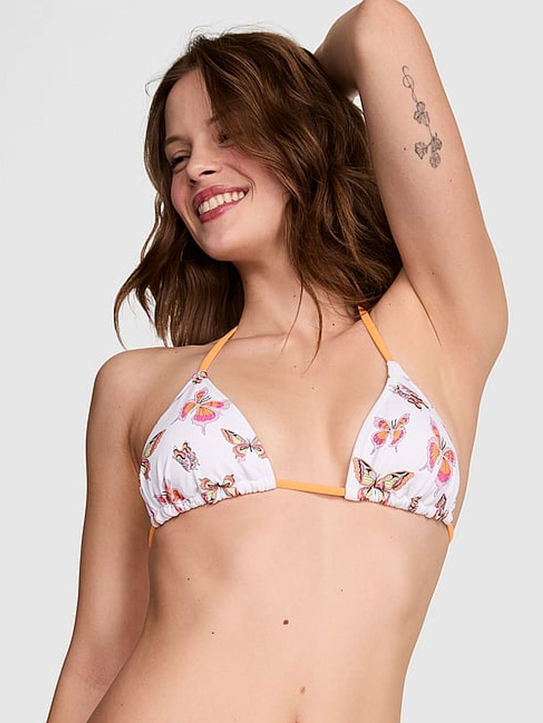White Butterfly Triangle Triangle Terry Bikini Top (AR7205) | €30