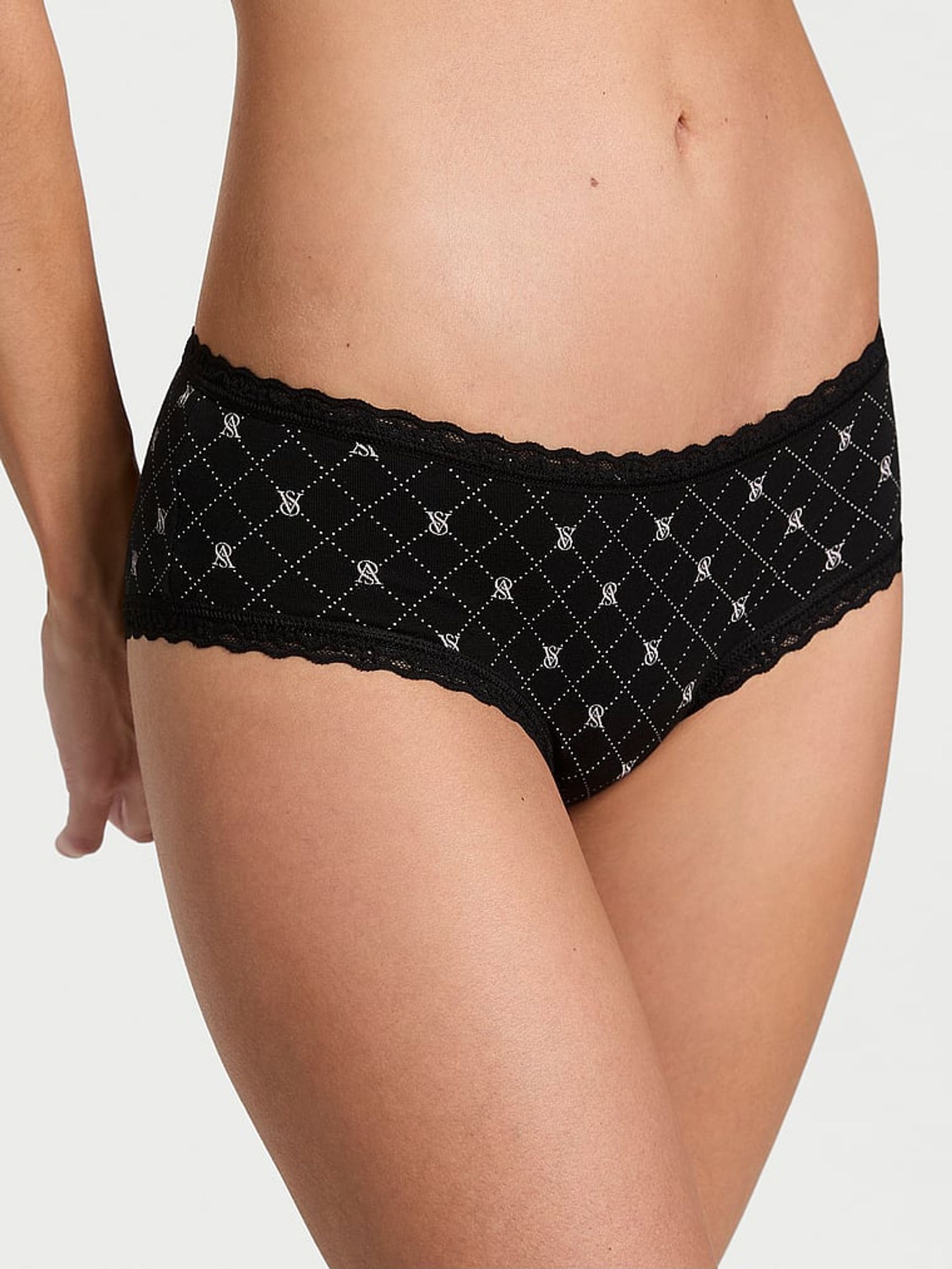 Black Diamond Cheeky Cotton Lace Waist Knickers (AR7208) | €10.50