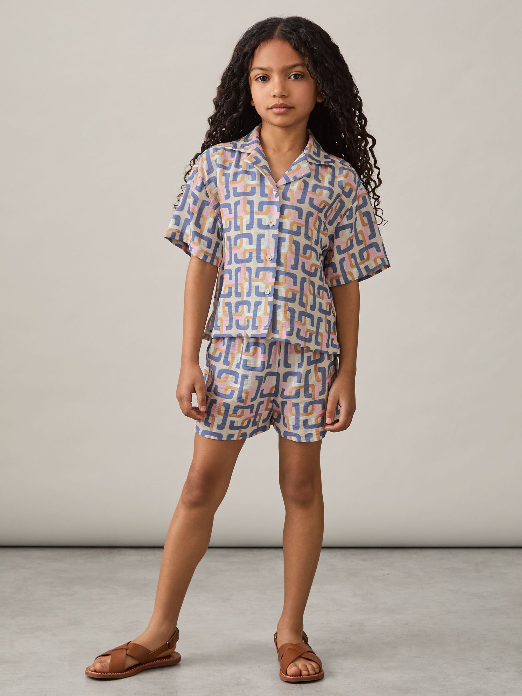 Geometric Chain Print Shorts in Multi (AR9552) | US$60