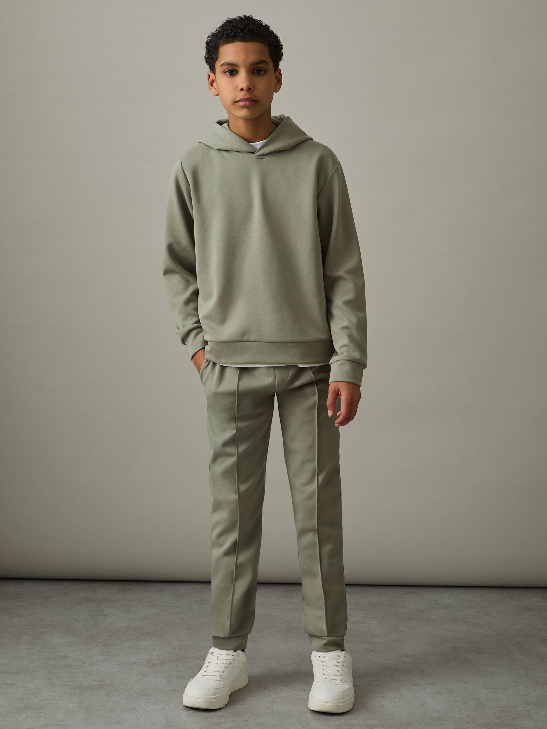 3-9 yrs Interlock Jersey Hoodie in Soft Sage Green (AR9565) | €50