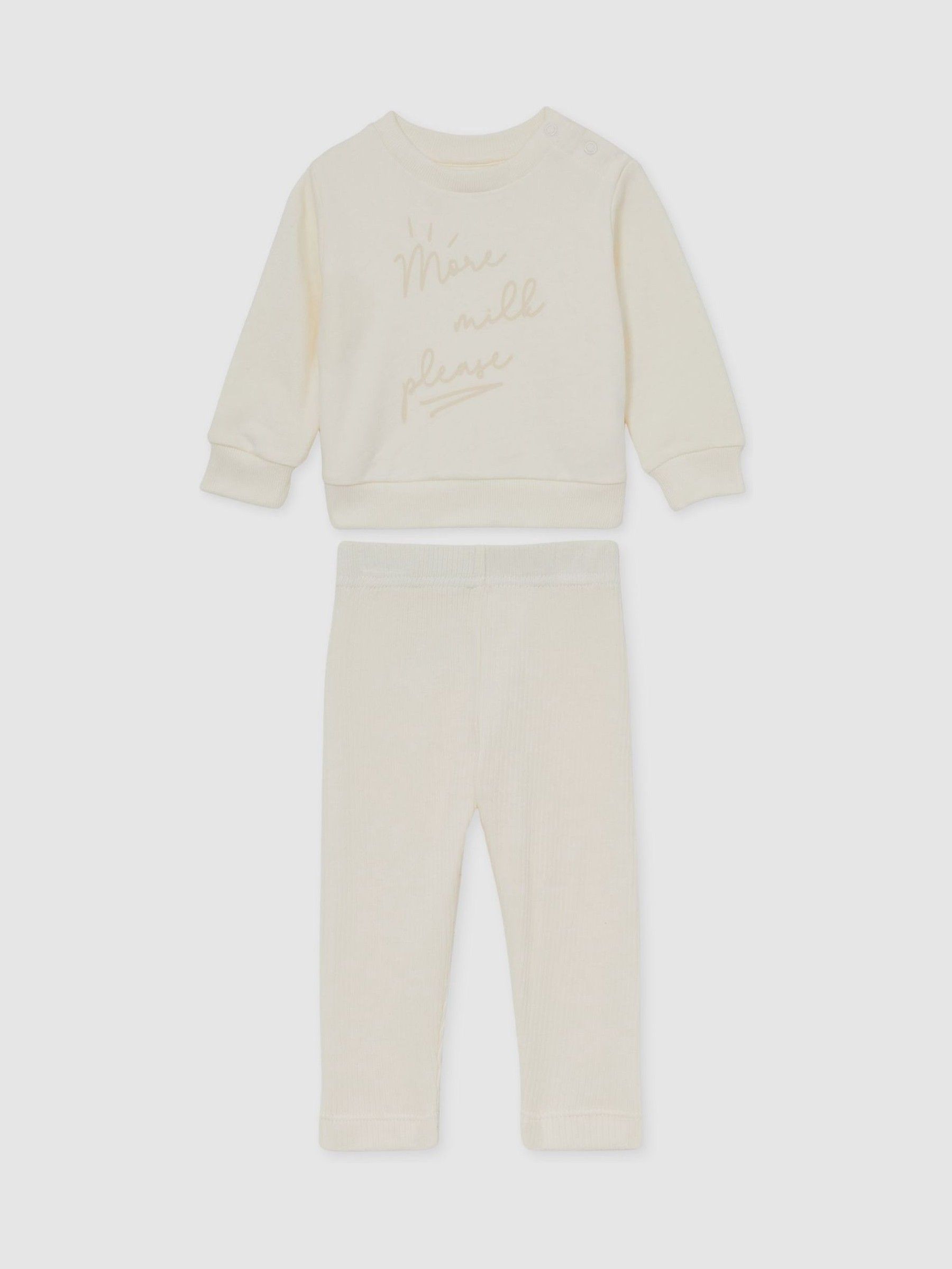 Sweatshirt And Leggings Slogan Set in Neutral (AR9569) | $95