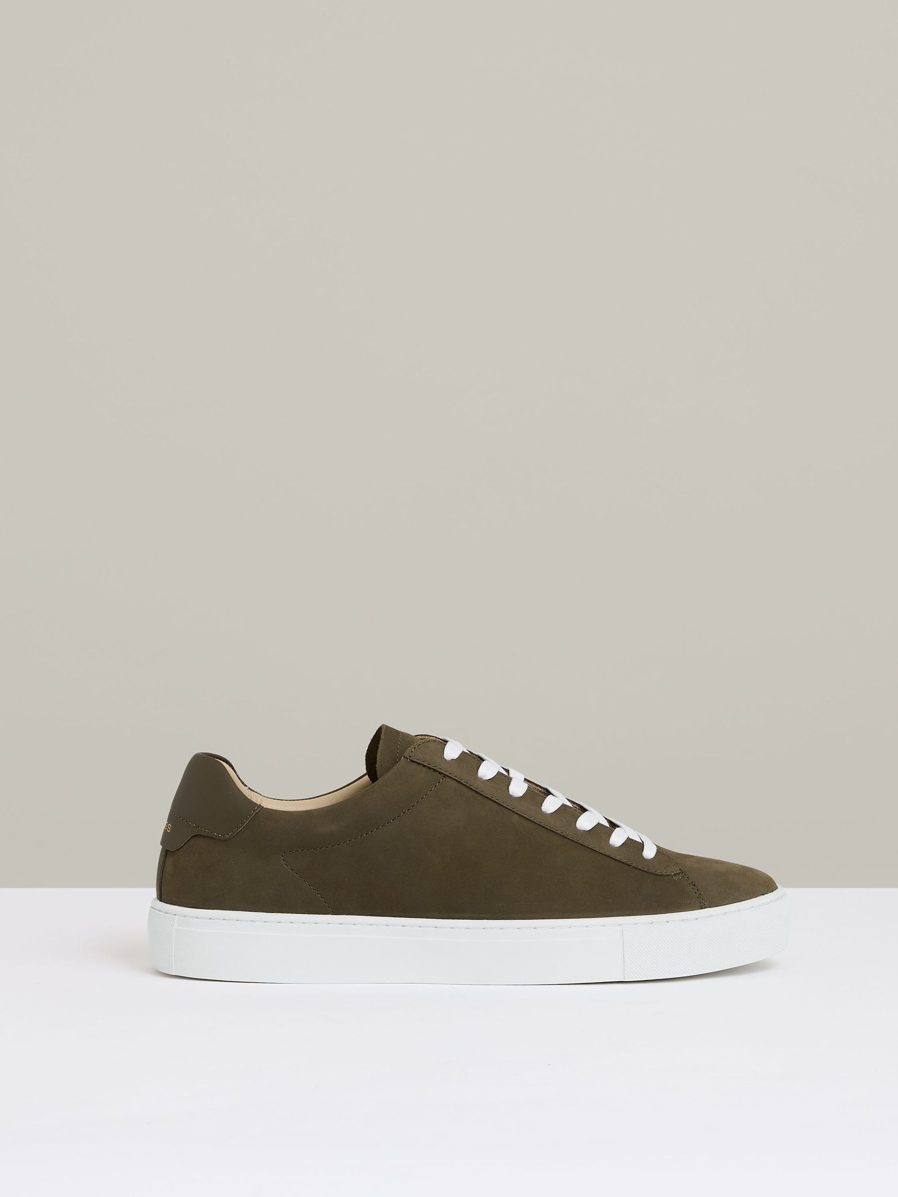 Nubuck-Leather Low-Top Trainers in Olive Green (AR9605) | €195