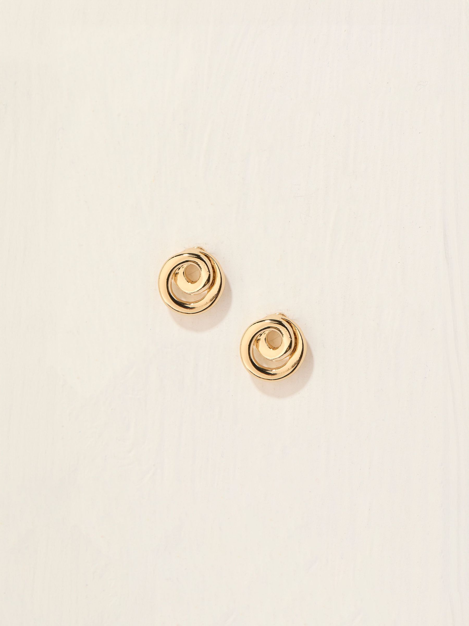 Gold Tone Swirl Stud Earrings (AT0427) | $14