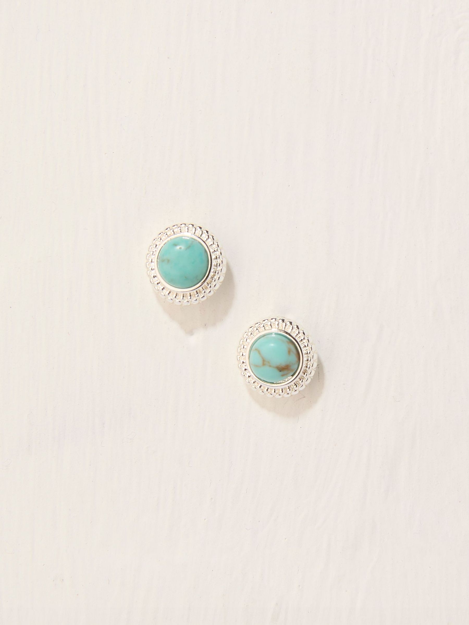 Silver Tone Stone Stud Earrings (AT0438) | $21