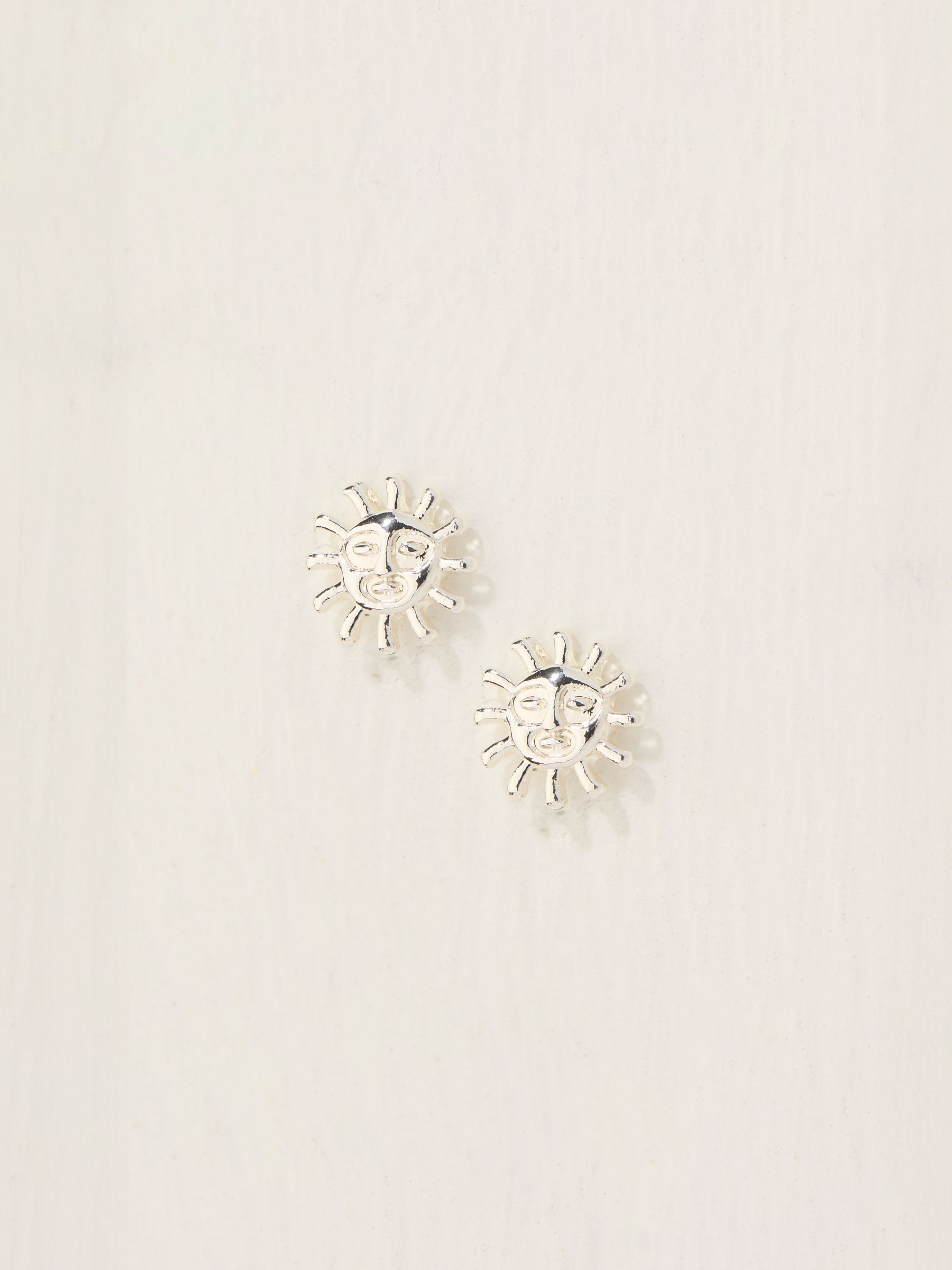 Silver Coloured Sun Stud Earrings (AT0440) | $14