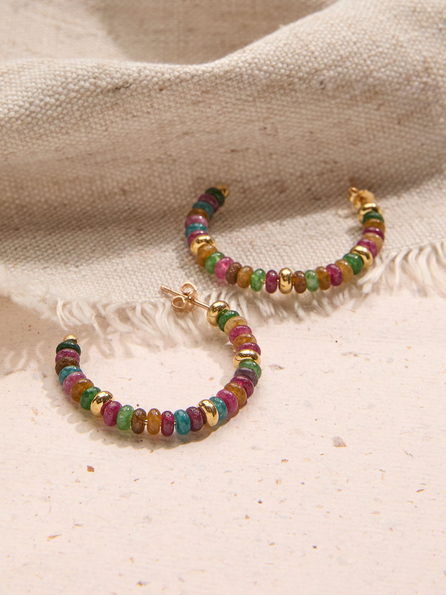 Multi Beaded Hoop Earrings (AT0447) | €16.50