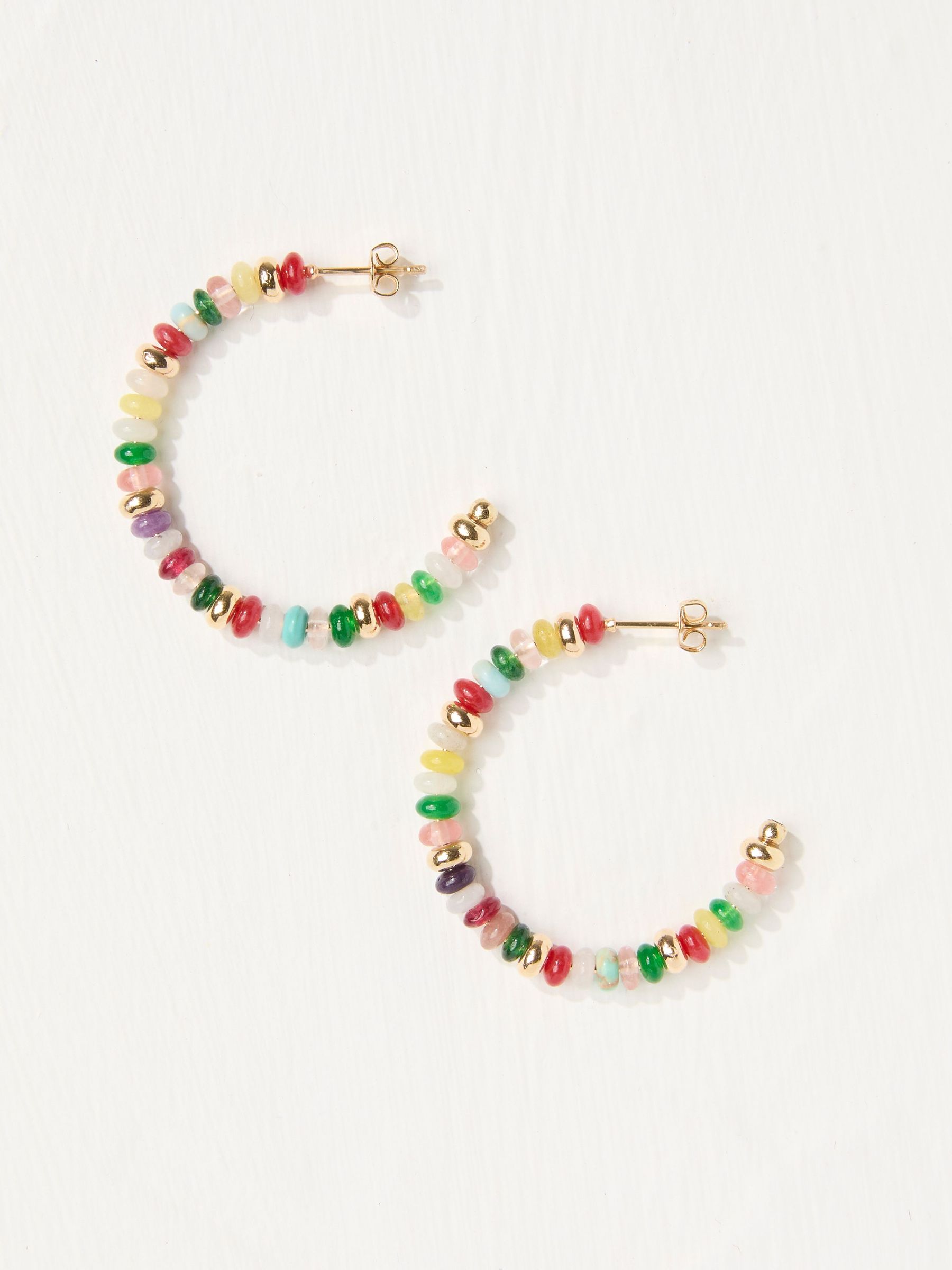 Blue Beaded Hoop Earrings (AT0448) | €16.50