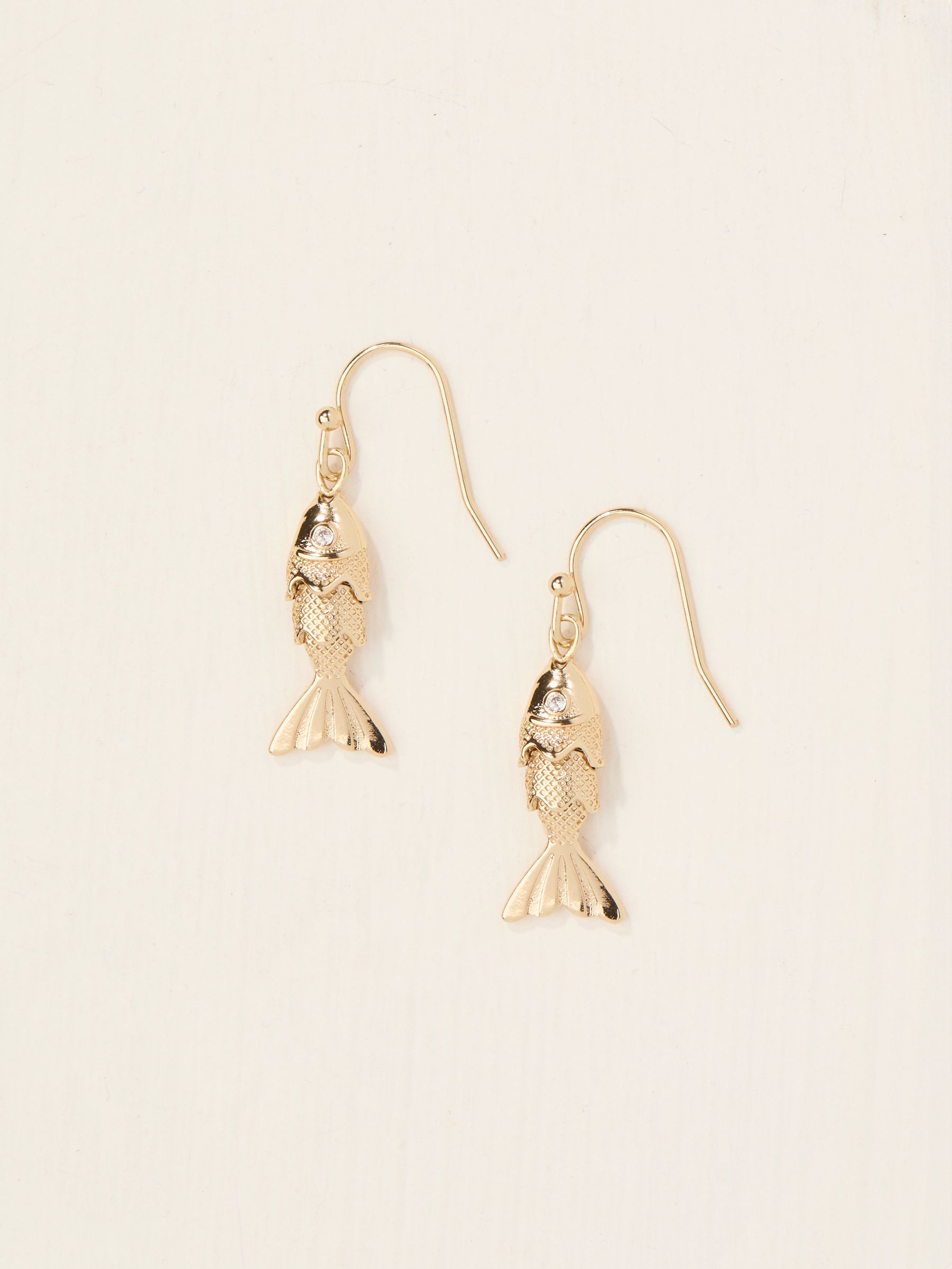 Gold Tone Fish Drop Earrings (AT0449) | €13.50