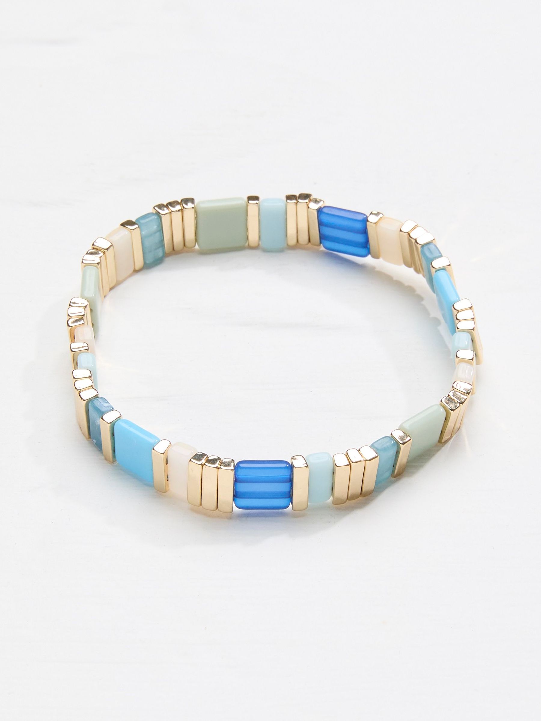 Blue Beaded Stretch Bracelet (AT0621) | $25