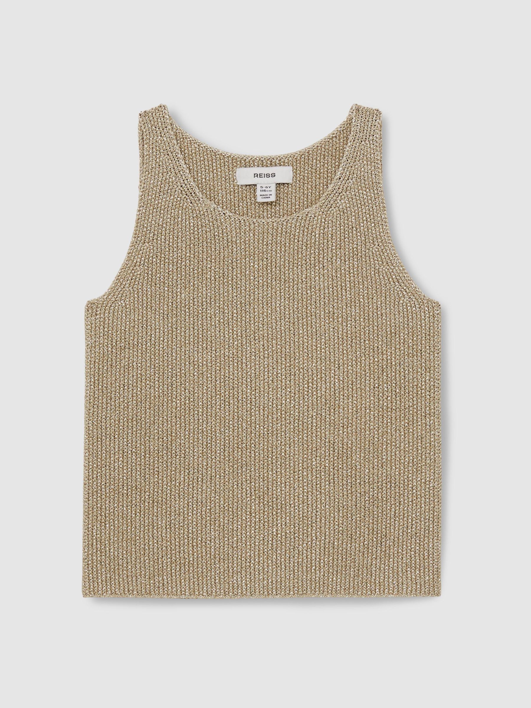 13-14 yrs Metallic-Knit Vest Top in Gold (AT0659) | US$65