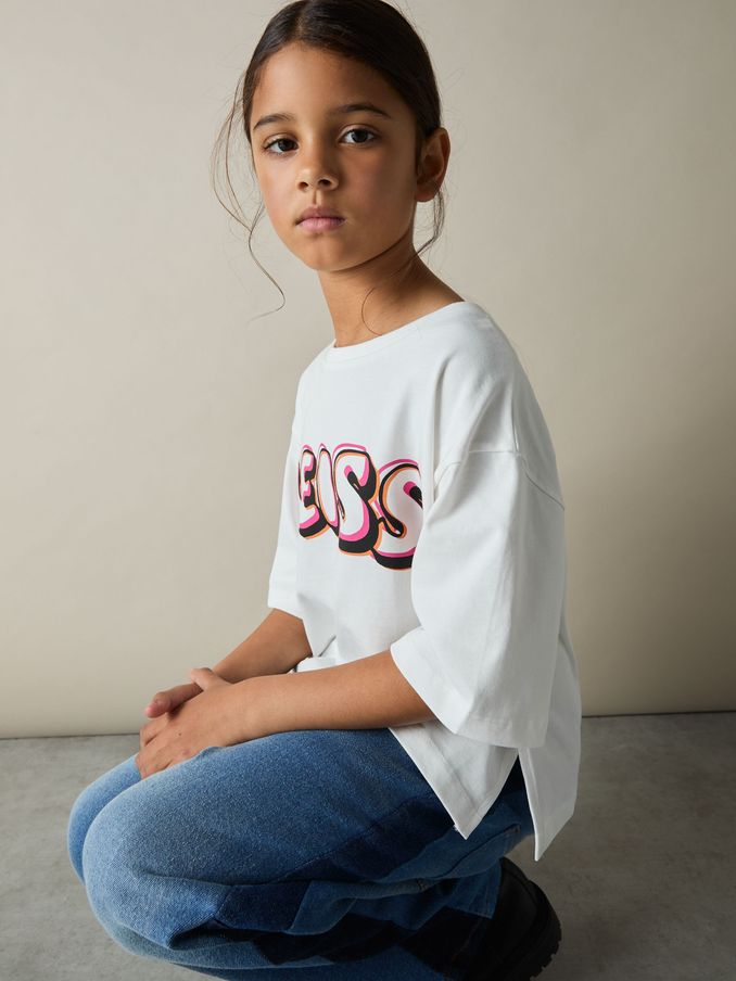 4-9 yrs Cotton-Jersey Logo T-Shirt in Pink Print (AT0683) | €13
