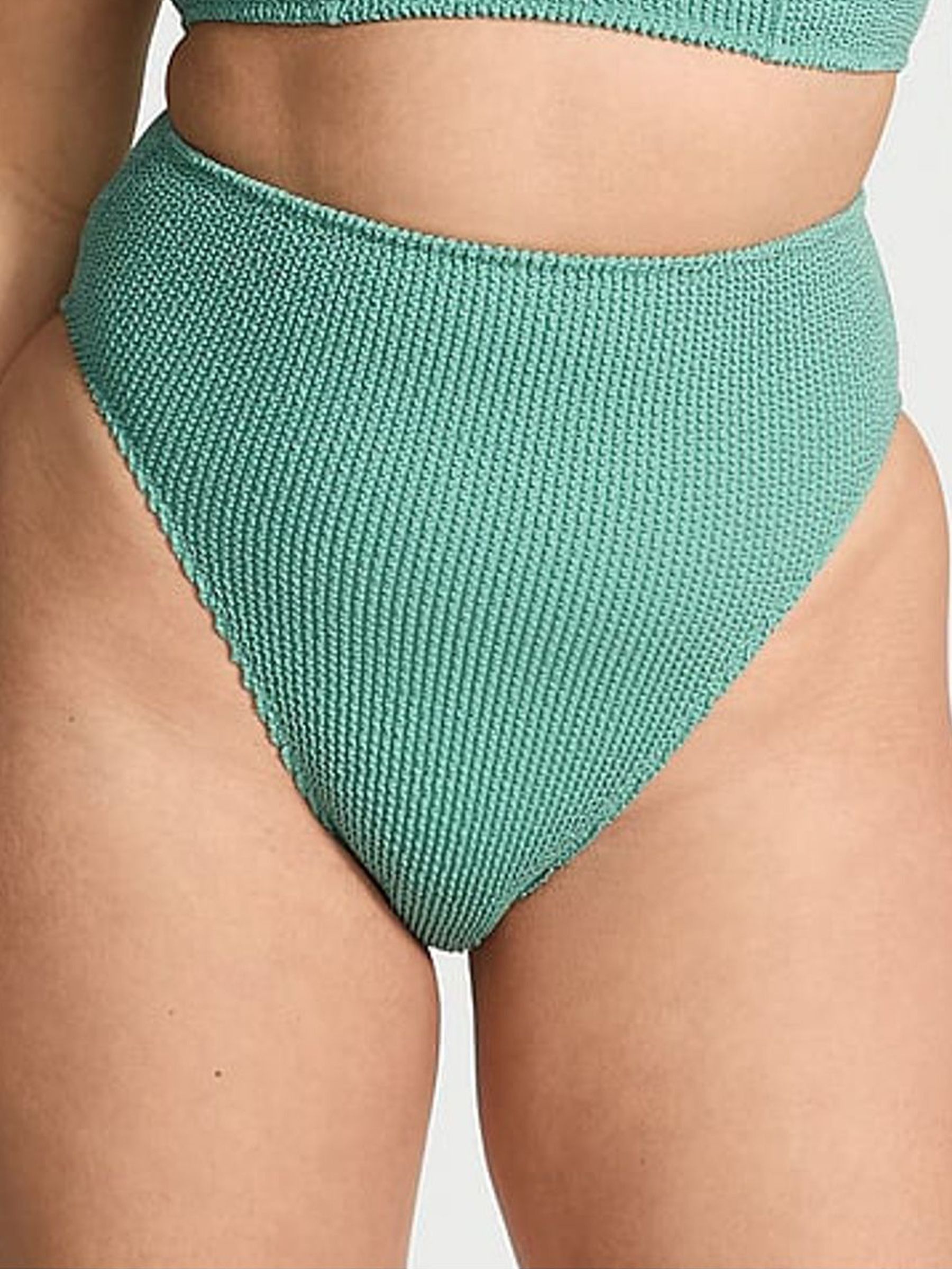 Gentle Green High Waisted Crinkle Bikini Bottoms (AT0930) | €52