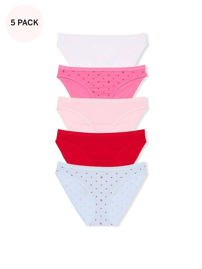 White/Pink/Red/Blue Bikini 5 Pack Knickers (AT4557) | €31