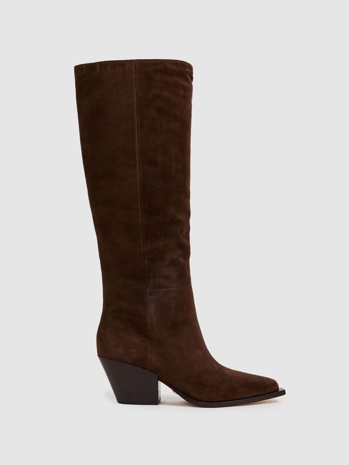 Paige Suede Knee-High Boots in Chocolate (AT5455) | €695