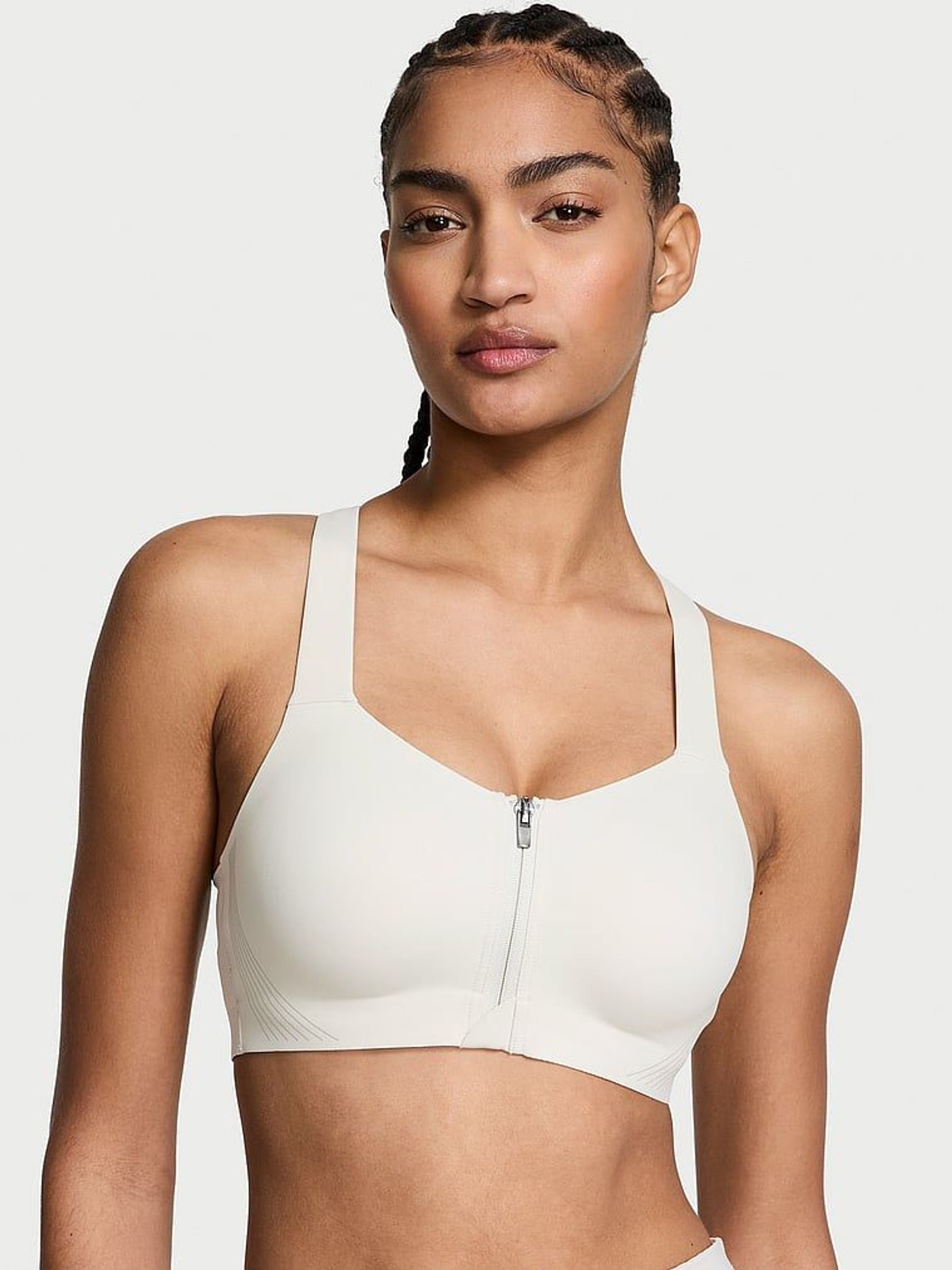 White Front Close Straight Back Sports Bra (AT6330) | €63