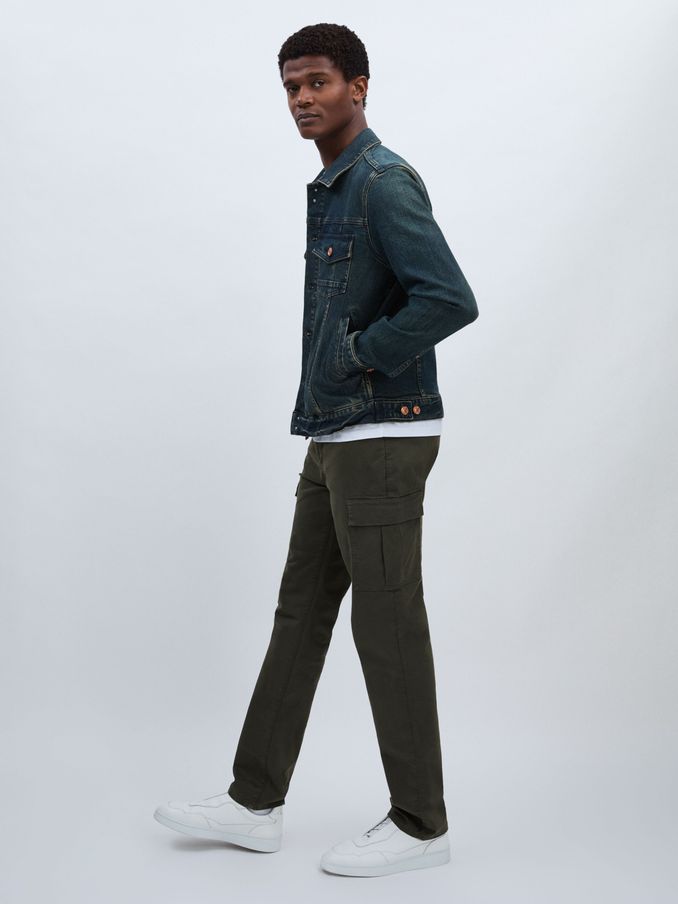 Paige Stretch-Cotton Slim Cargo Trousers in Khaki (AT8164) | €360