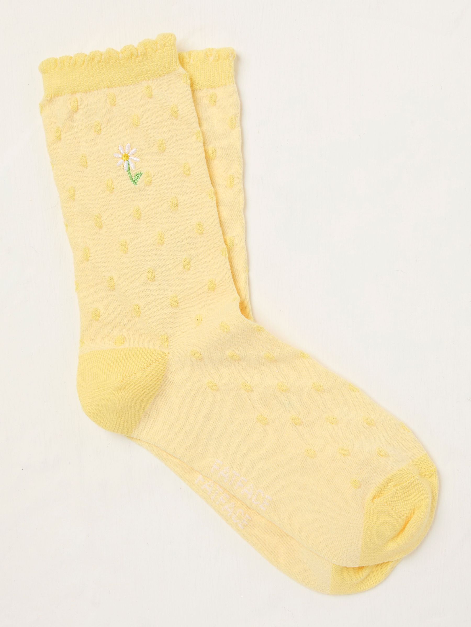 Yellow Embroidered Socks (AT9305) | $12