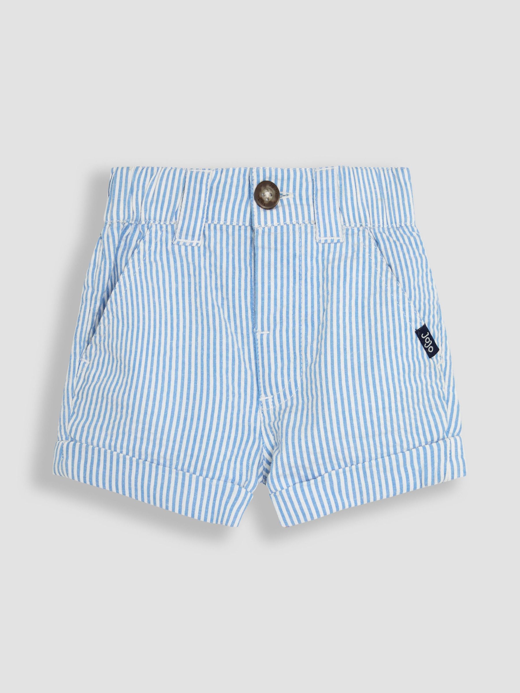 Blue Seersucker Stripe Shorts (AU0429) | $29 - $34